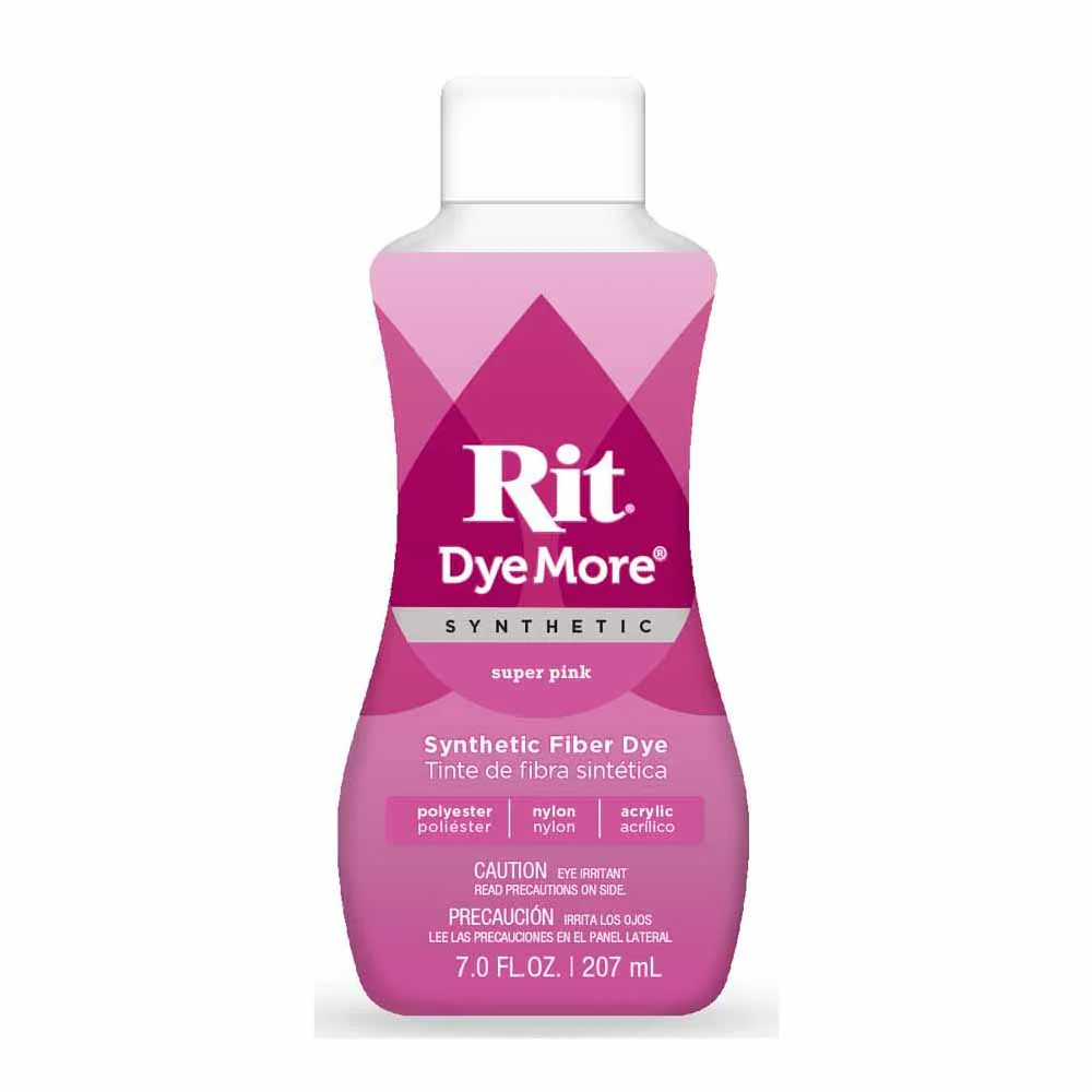 RIT DyeMore Liquid Dye for Synthetic Fibers - Super Pink - 207 ml (7 oz)
