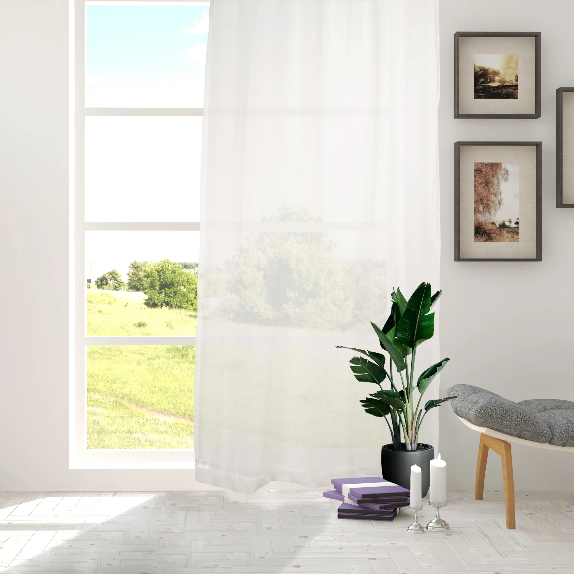 Rod pocket panel - Athena - White 54 x 96'' - Image 2