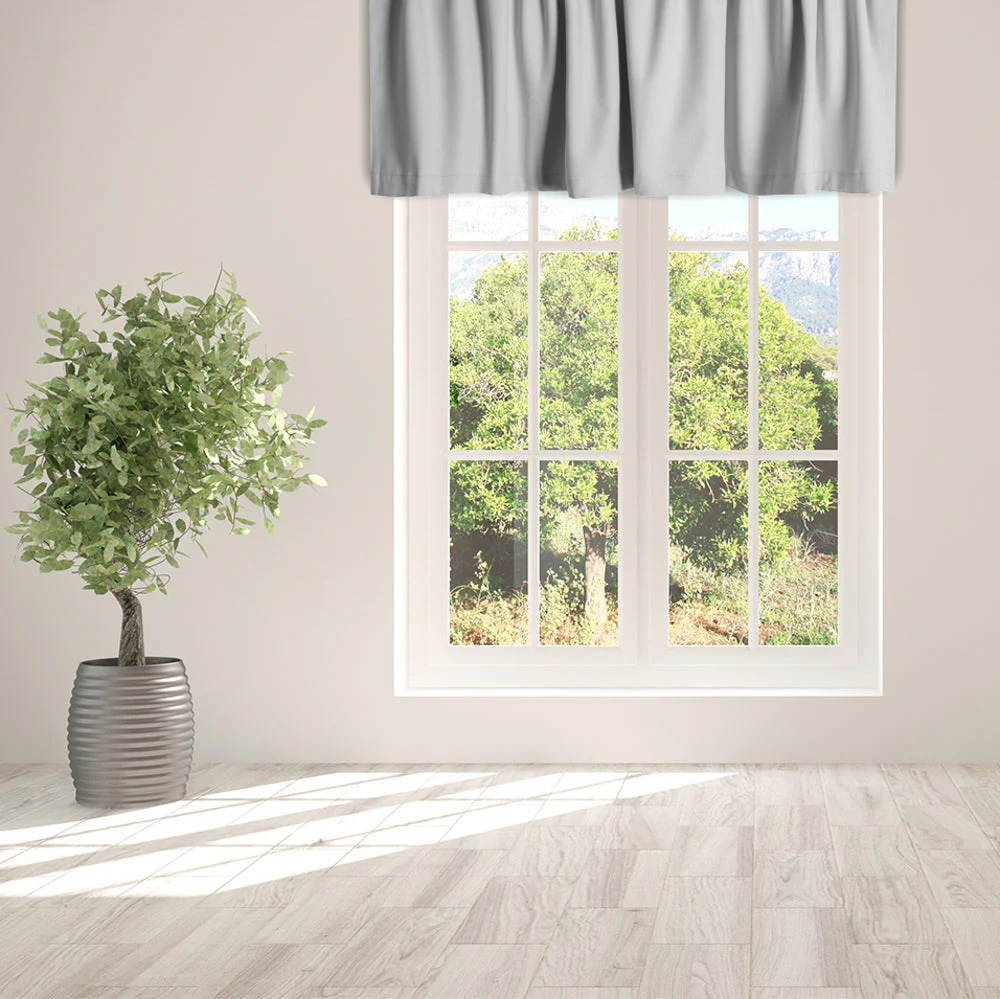 Rod Pocket Valance - Lyons - Grey - 52 x 16'' - Image 2