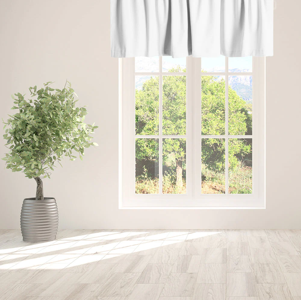 Rod Pocket Valance - Lyons - White - 52 x 16'' - Image 2