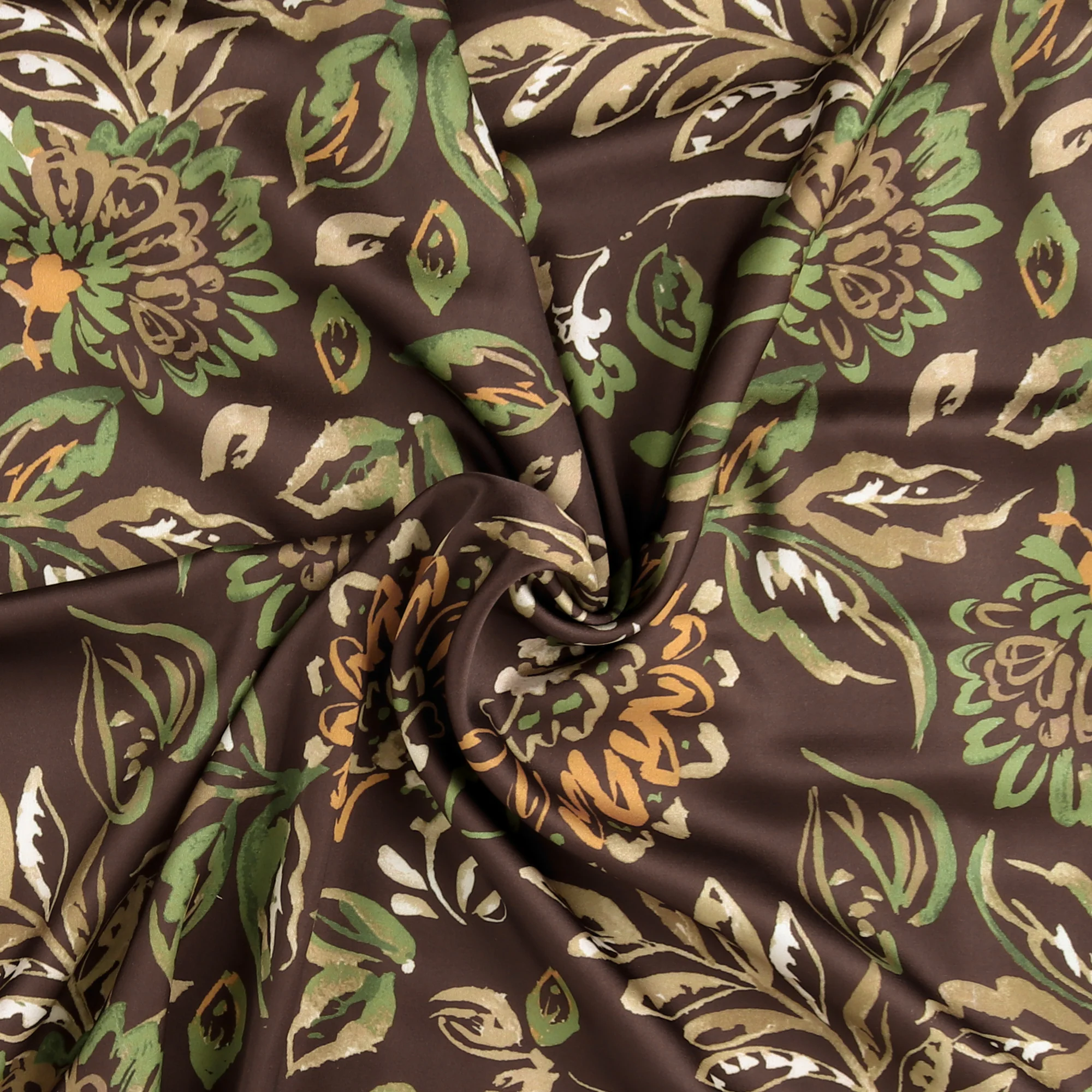 Satin Print - AROMA - 077 - Chocolate - Image 2