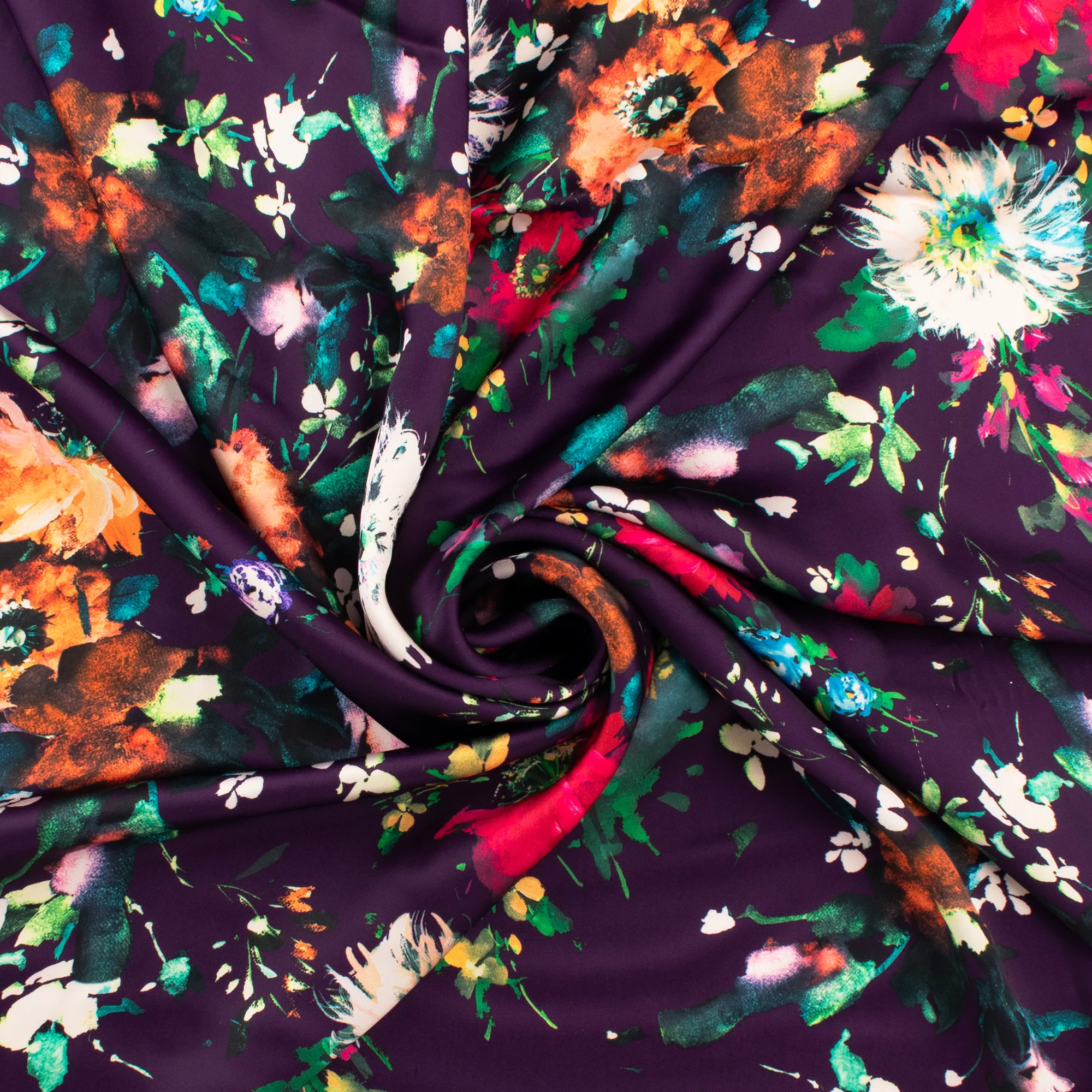 Satin Print - CLARISSA - 006 - Eggplant - Image 2