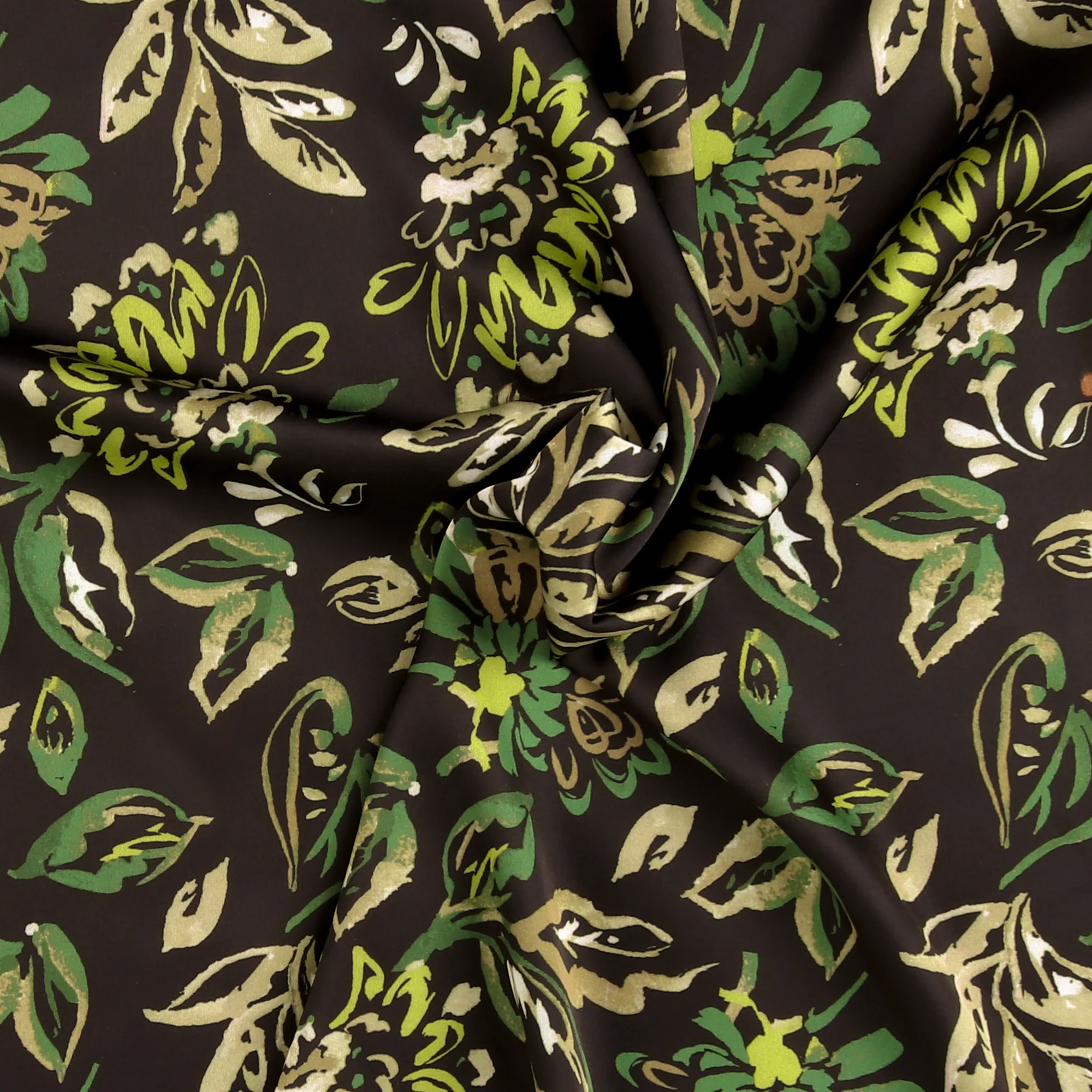 Satin Print - VERDE - 077 - Black - Image 2