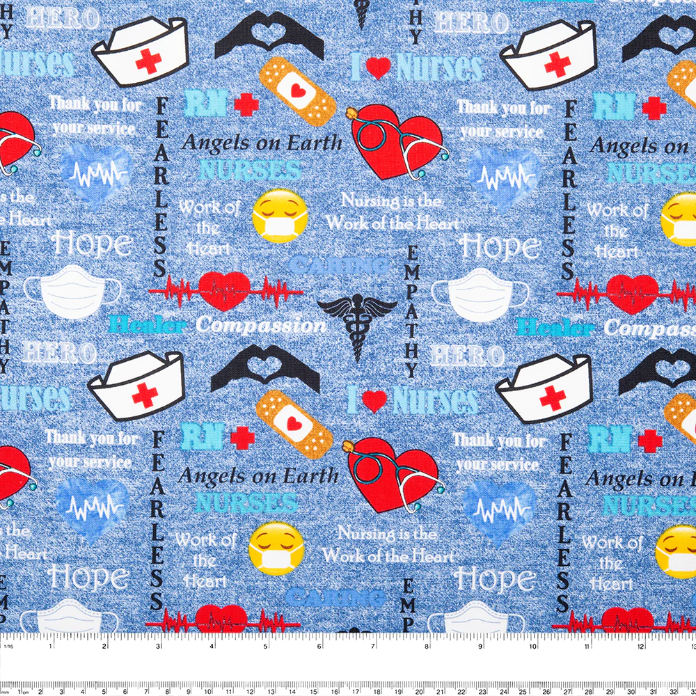 SAVE A LIFE Printed Cotton - Pulse - Blue - Image 2