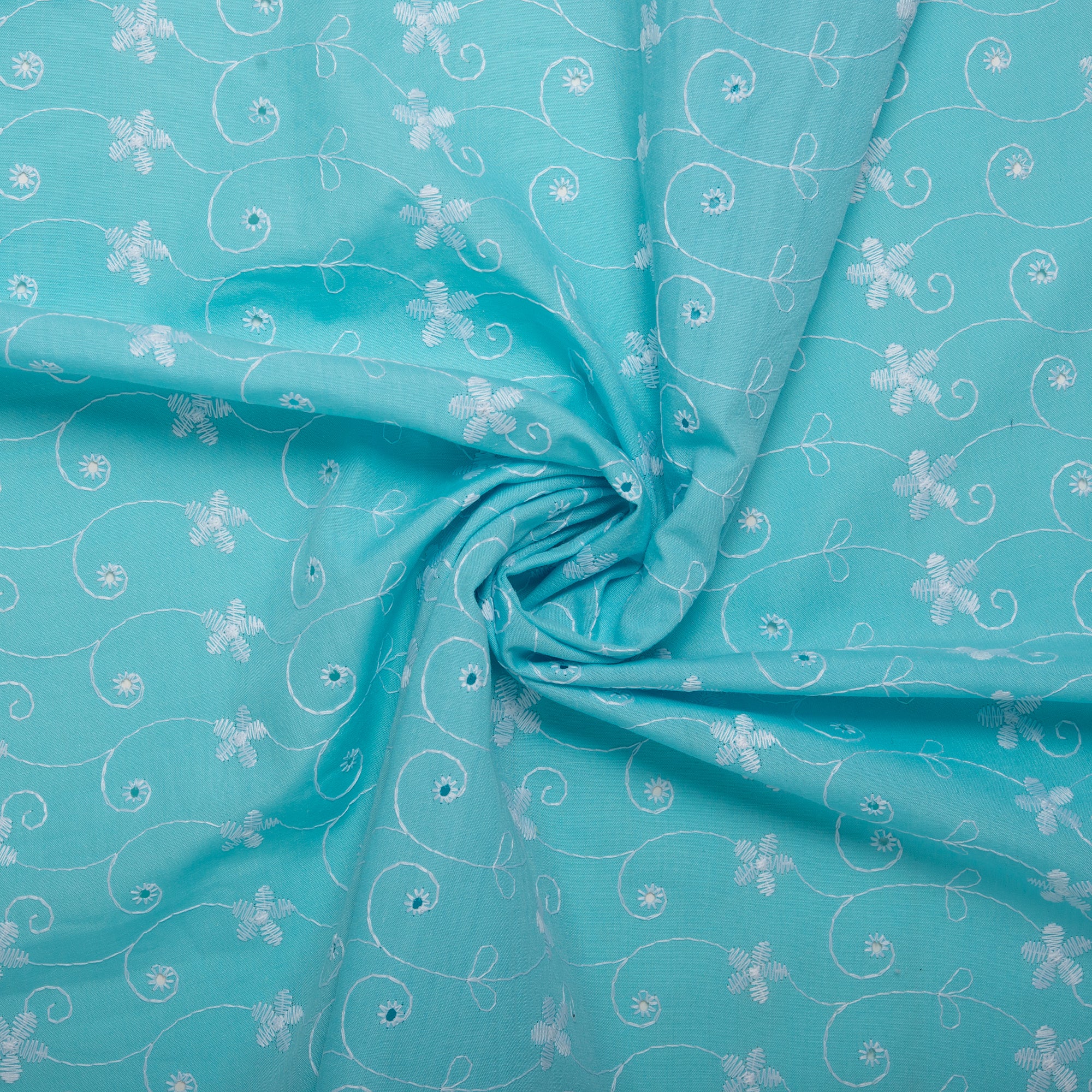 Scalloped Eyelet - Opal blue - Image 2