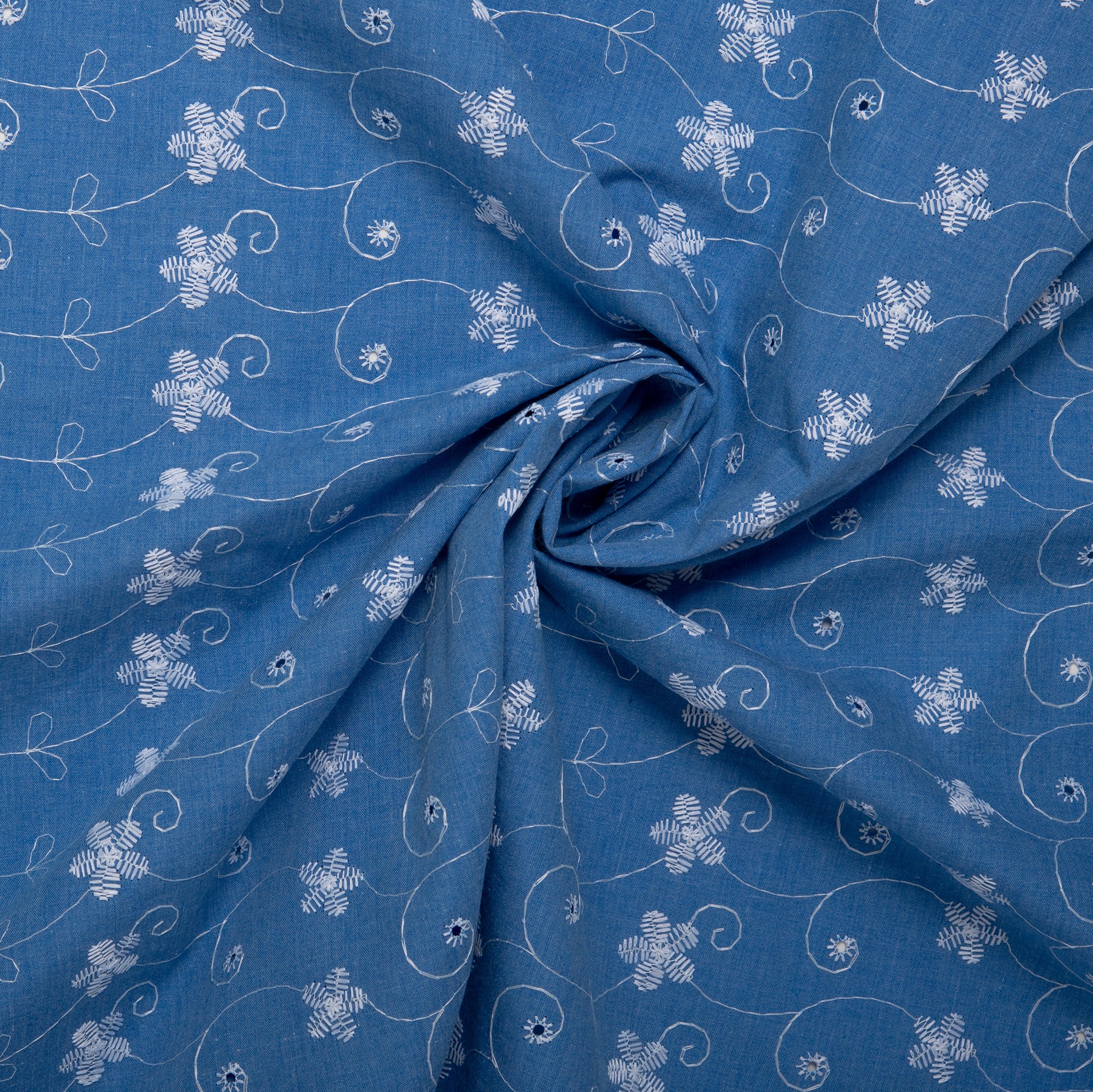 Scalloped Eyelet - Wedgewood - Image 2