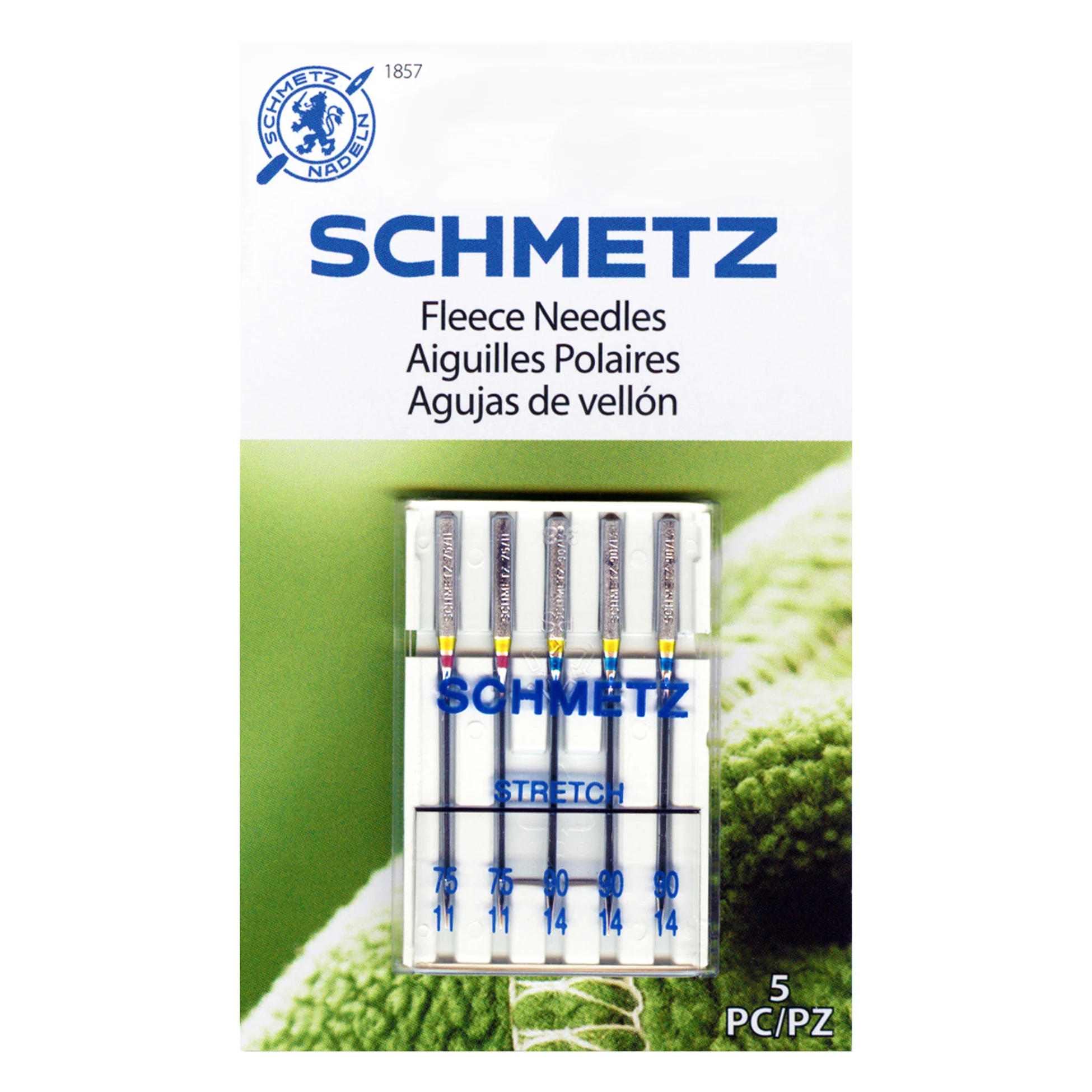 SCHMETZ #1857 Fleece Needles Pack Carded - Assorted - 5 count