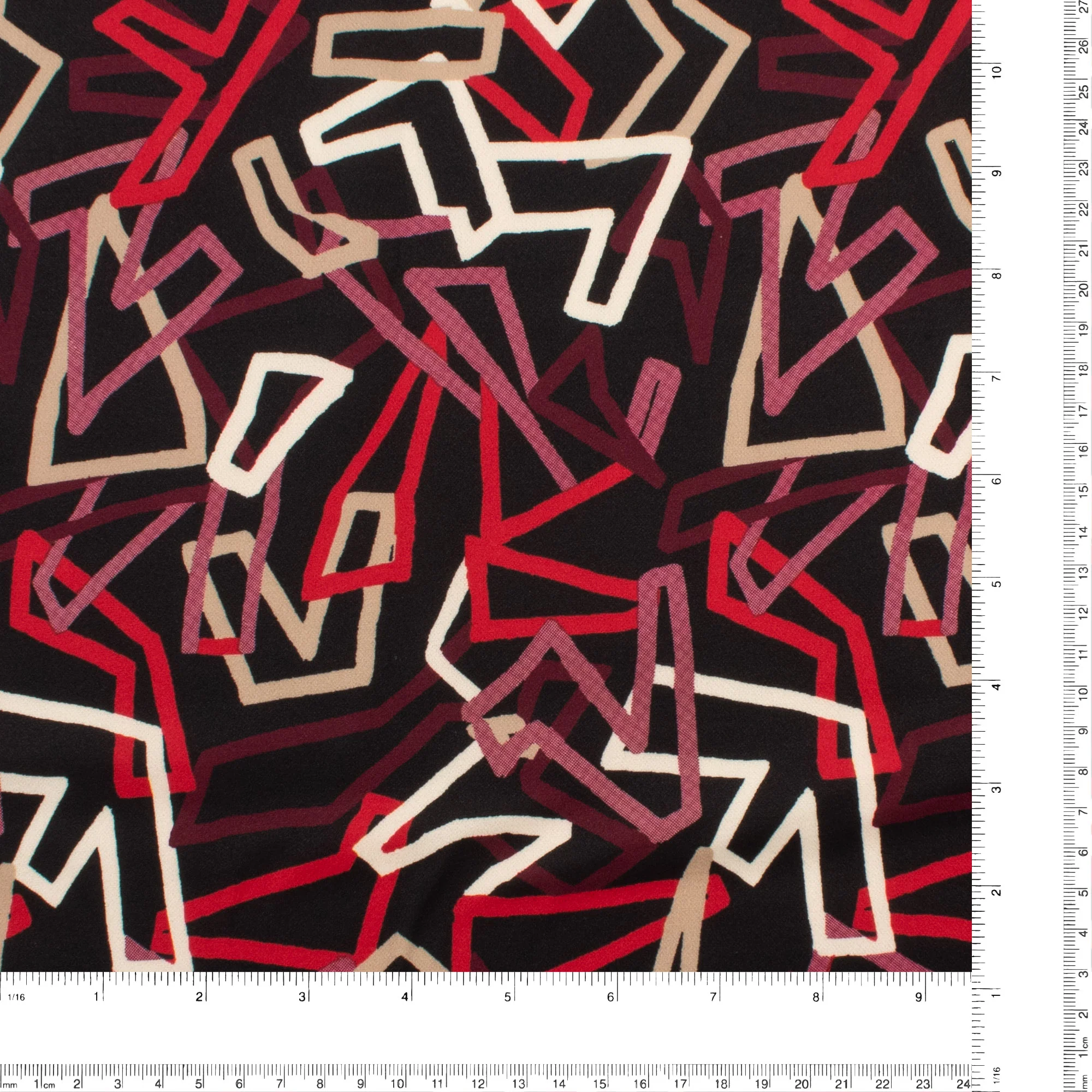 Scuba Crepe Print - NORA - 003 - Black - Image 3