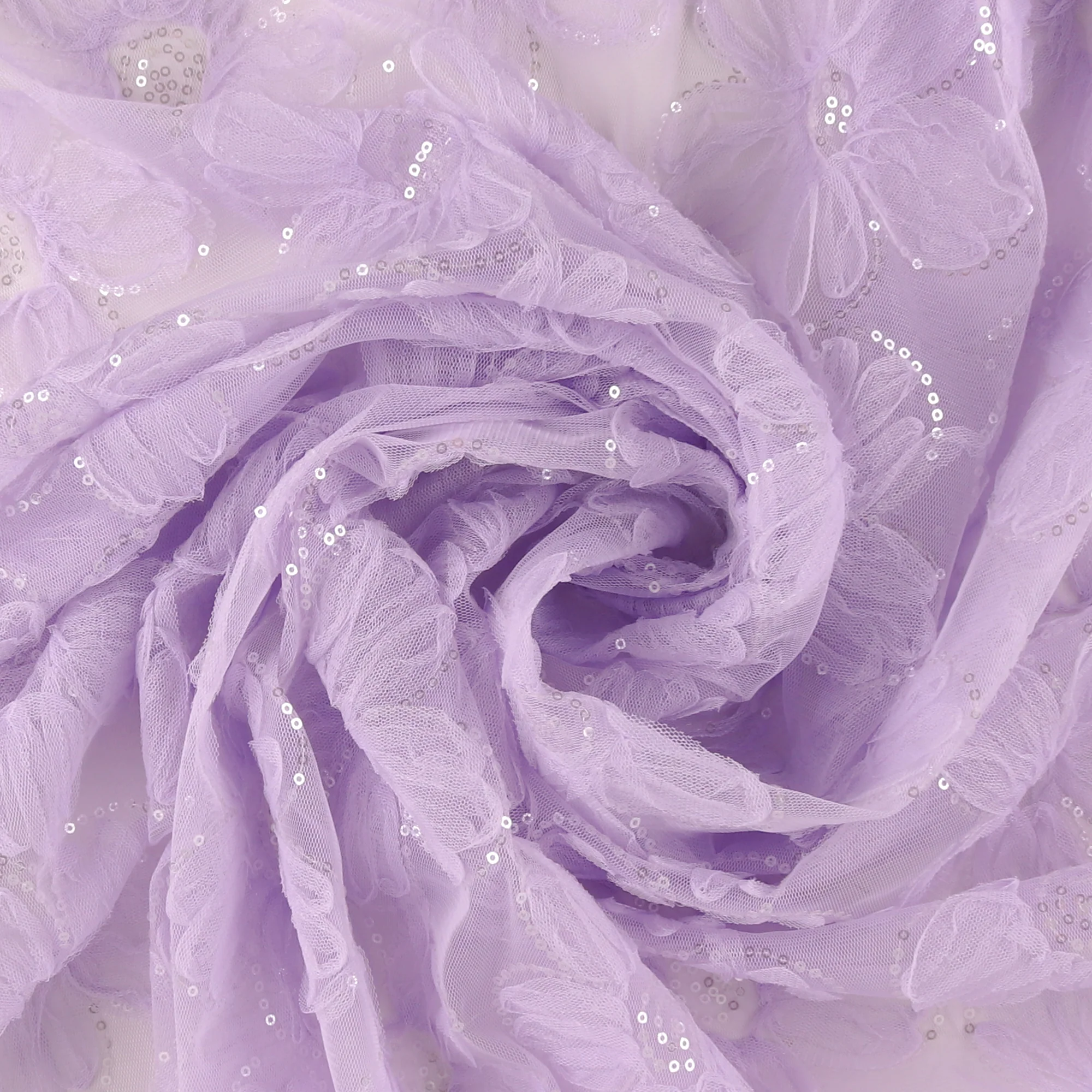 Sequined 3D Mesh - PRINCESS CHARLOTTE - 001 - Lavander - Image 2