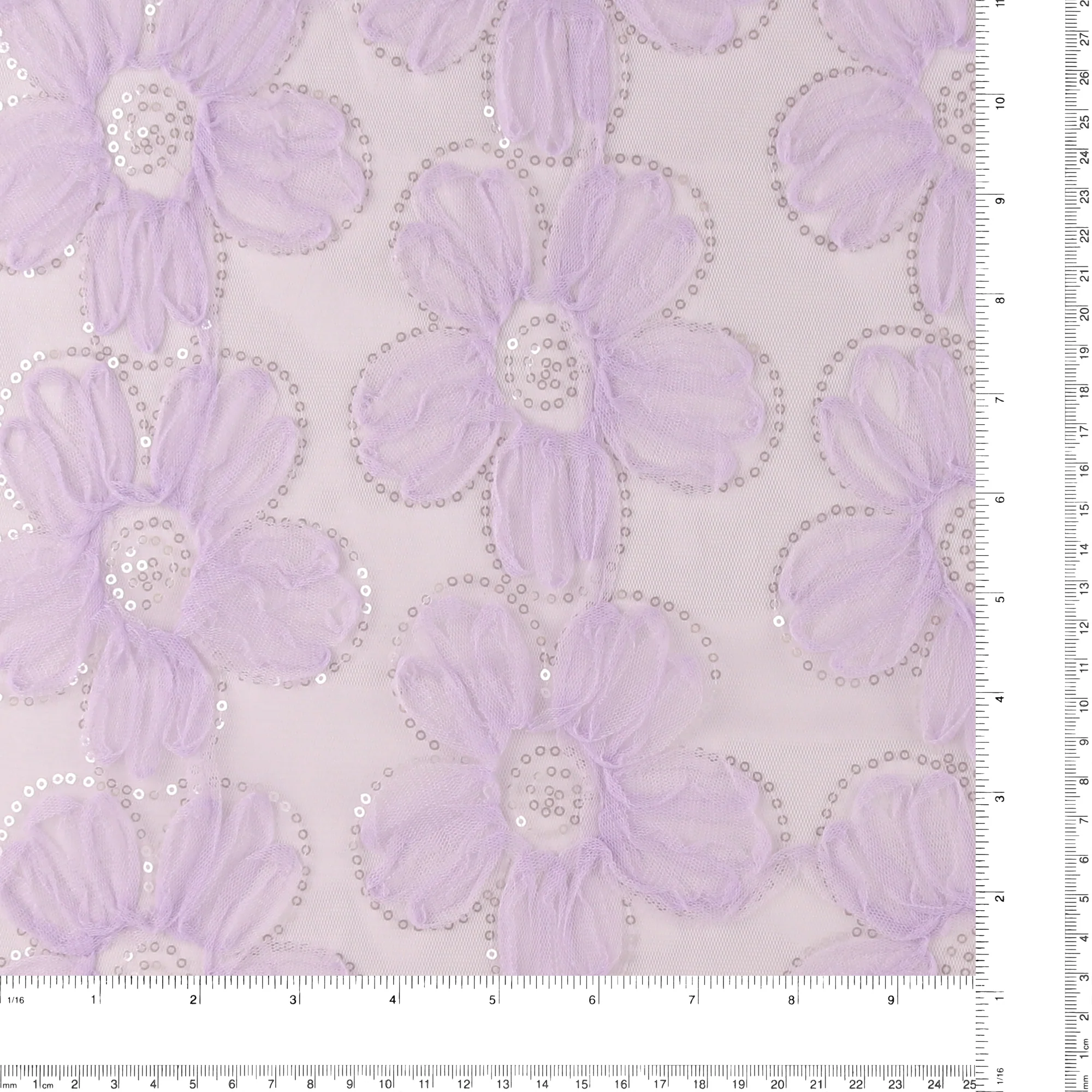 Sequined 3D Mesh - PRINCESS CHARLOTTE - 001 - Lavander - Image 3
