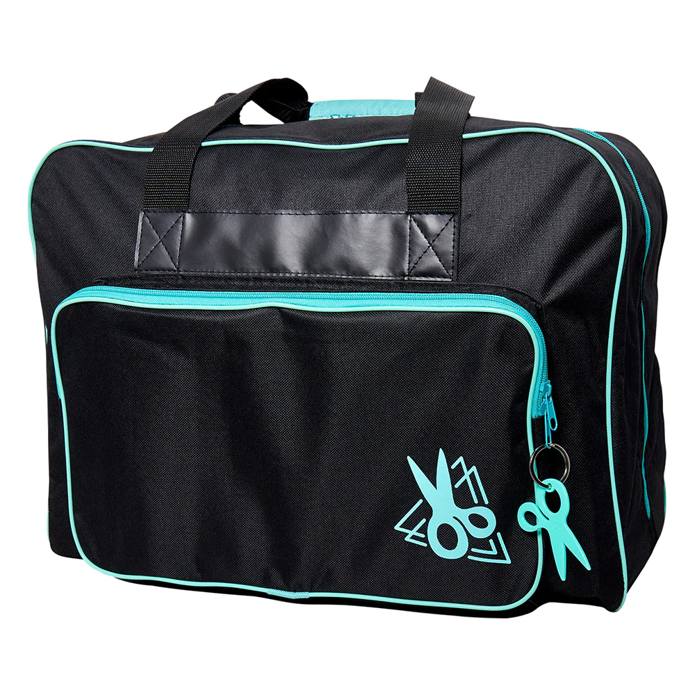 SEW EASY Sewing Machine Tote Bags - Black & Turquoise - 44 x 20 x 38cm (17¼” x 7⅞” x 15”)