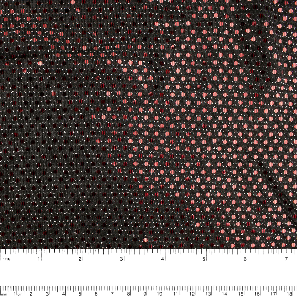 Shimmery holiday fabric - Lurex - Black / Red - Image 3