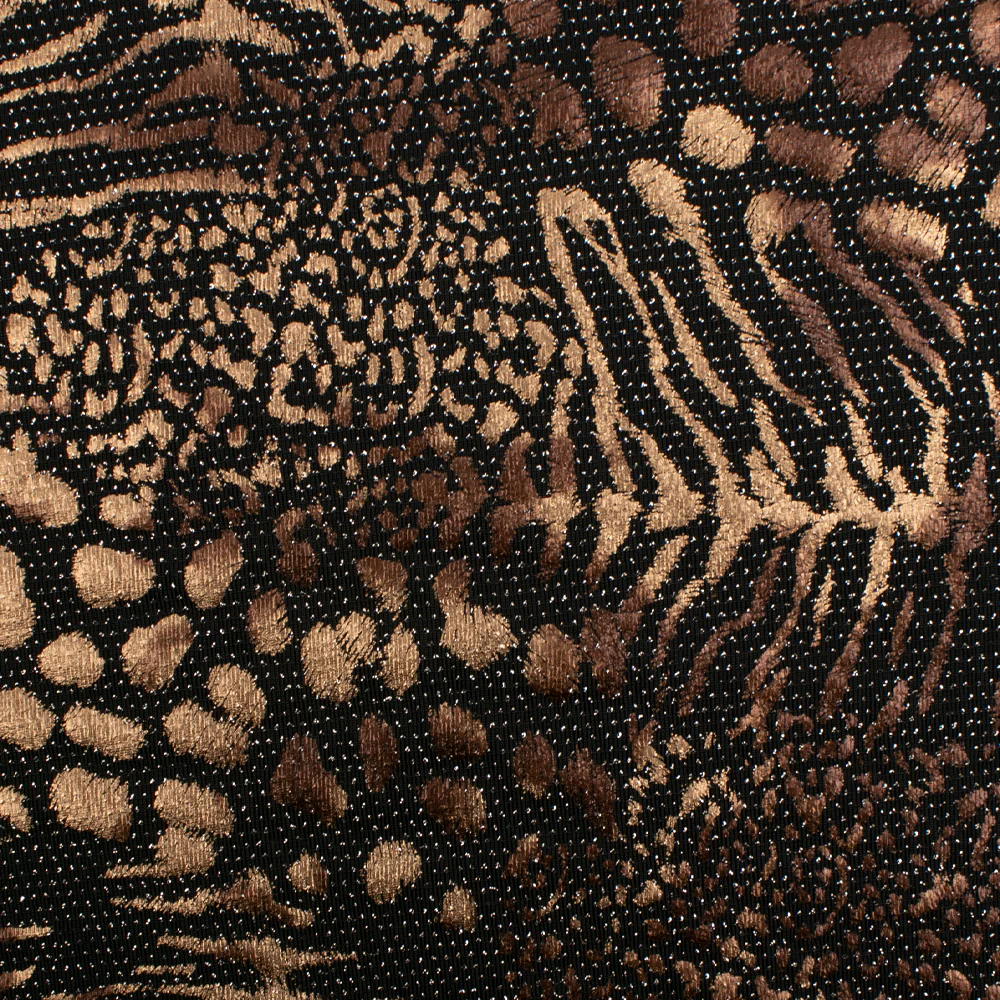 Shimmery holiday fabric - Tiger - Black