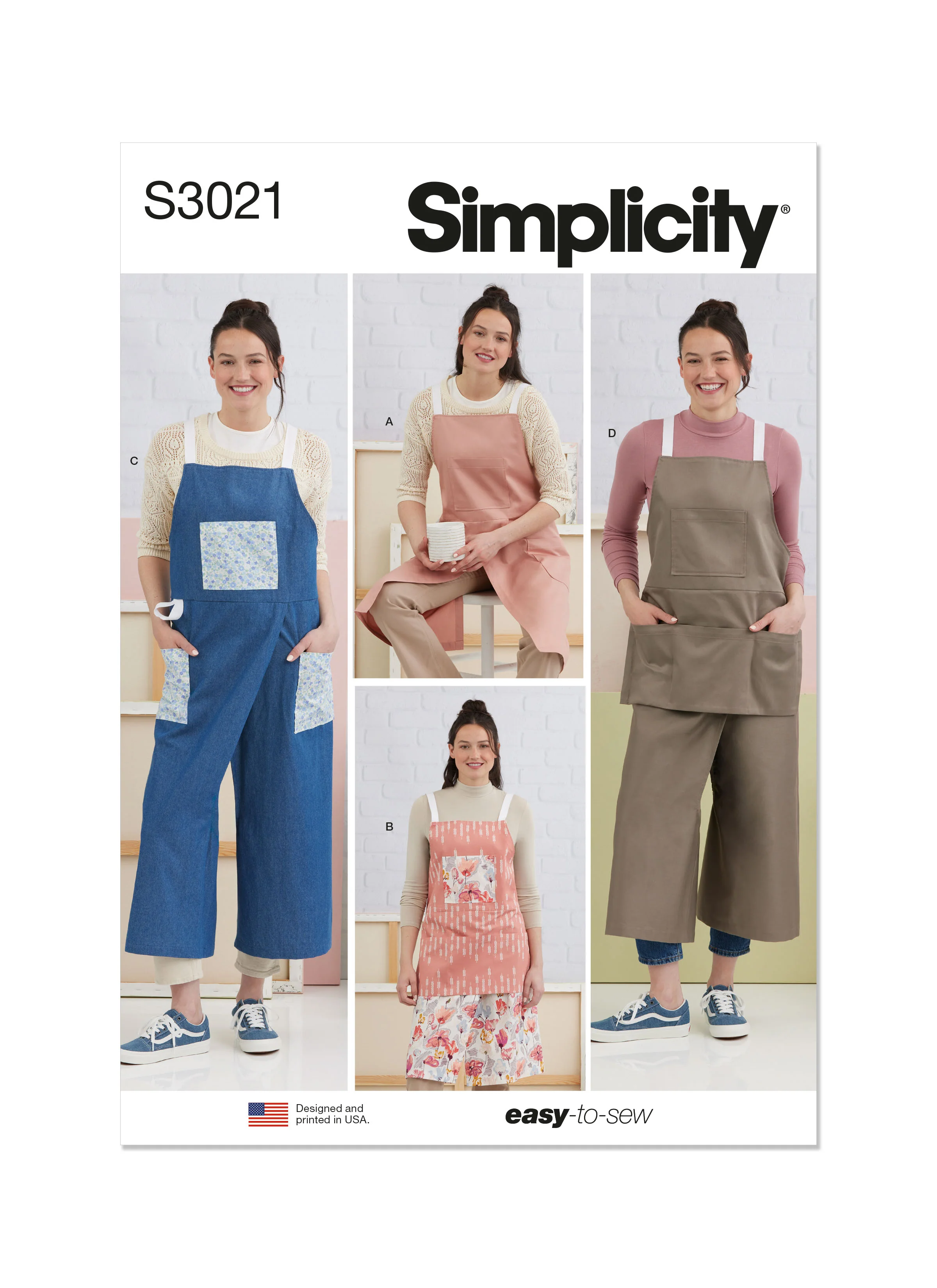 Simplicity S3021 - MISSES' APRONS AND PANT APRONS