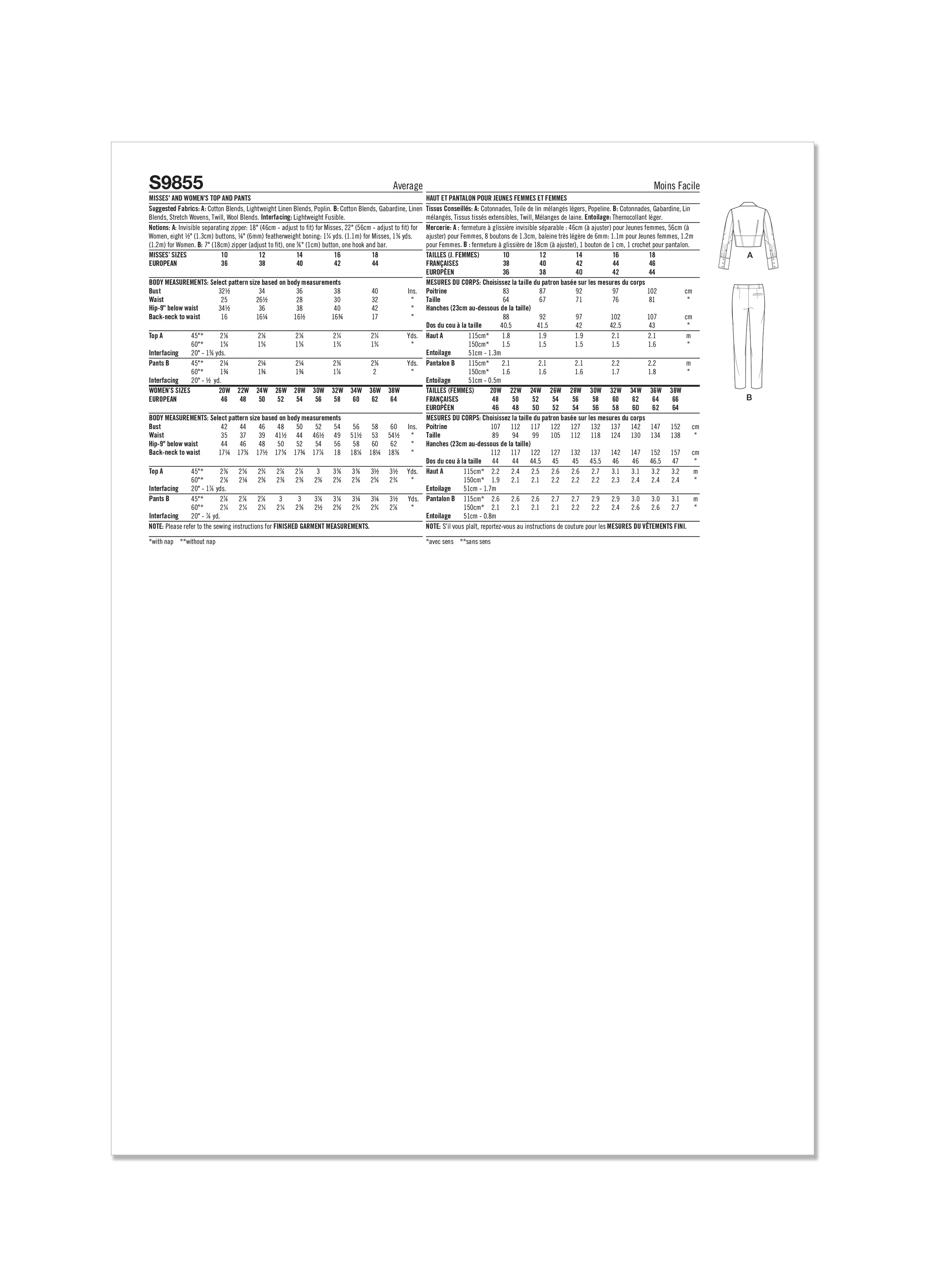 SIMPLICITY - S9855 Misses' and Women's Top and Pants - Image 2