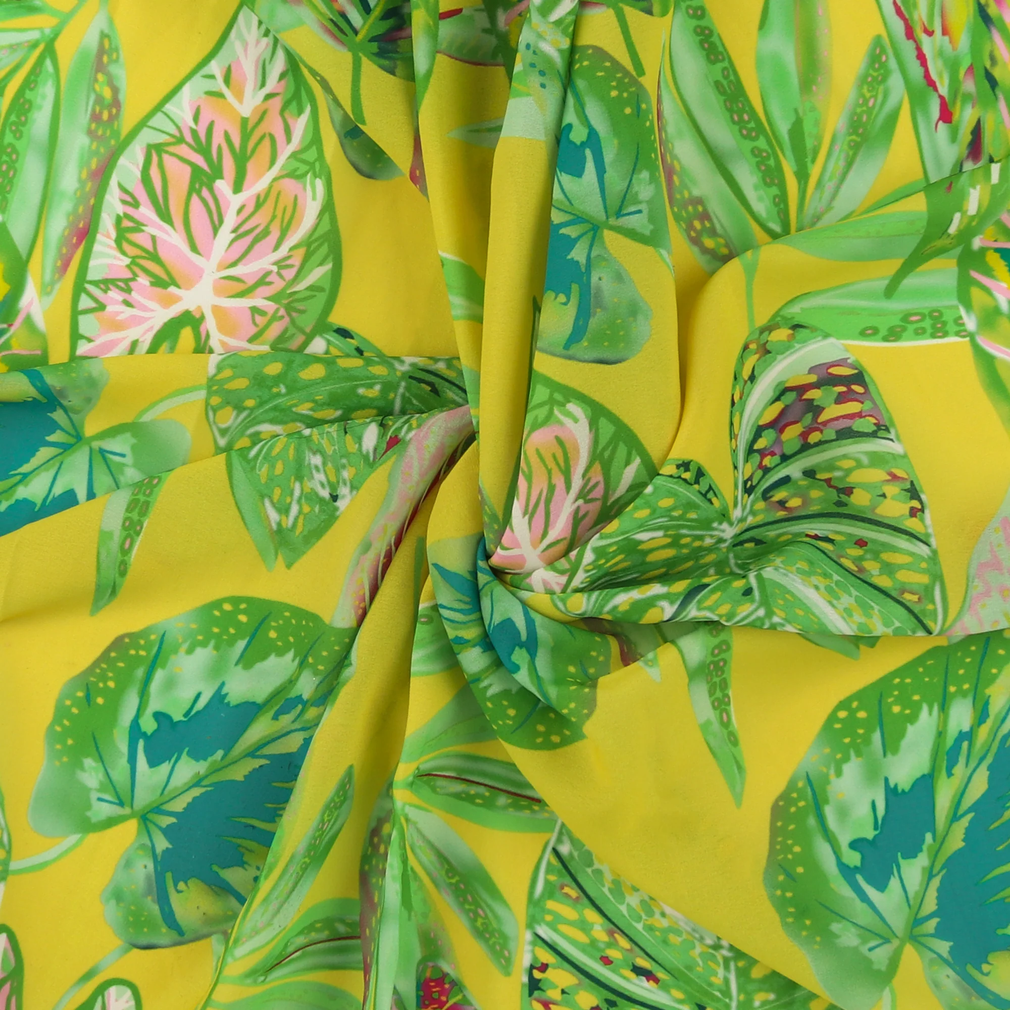 Smocked Georgette - «HARMONY» - 001 - Lemon - Image 3