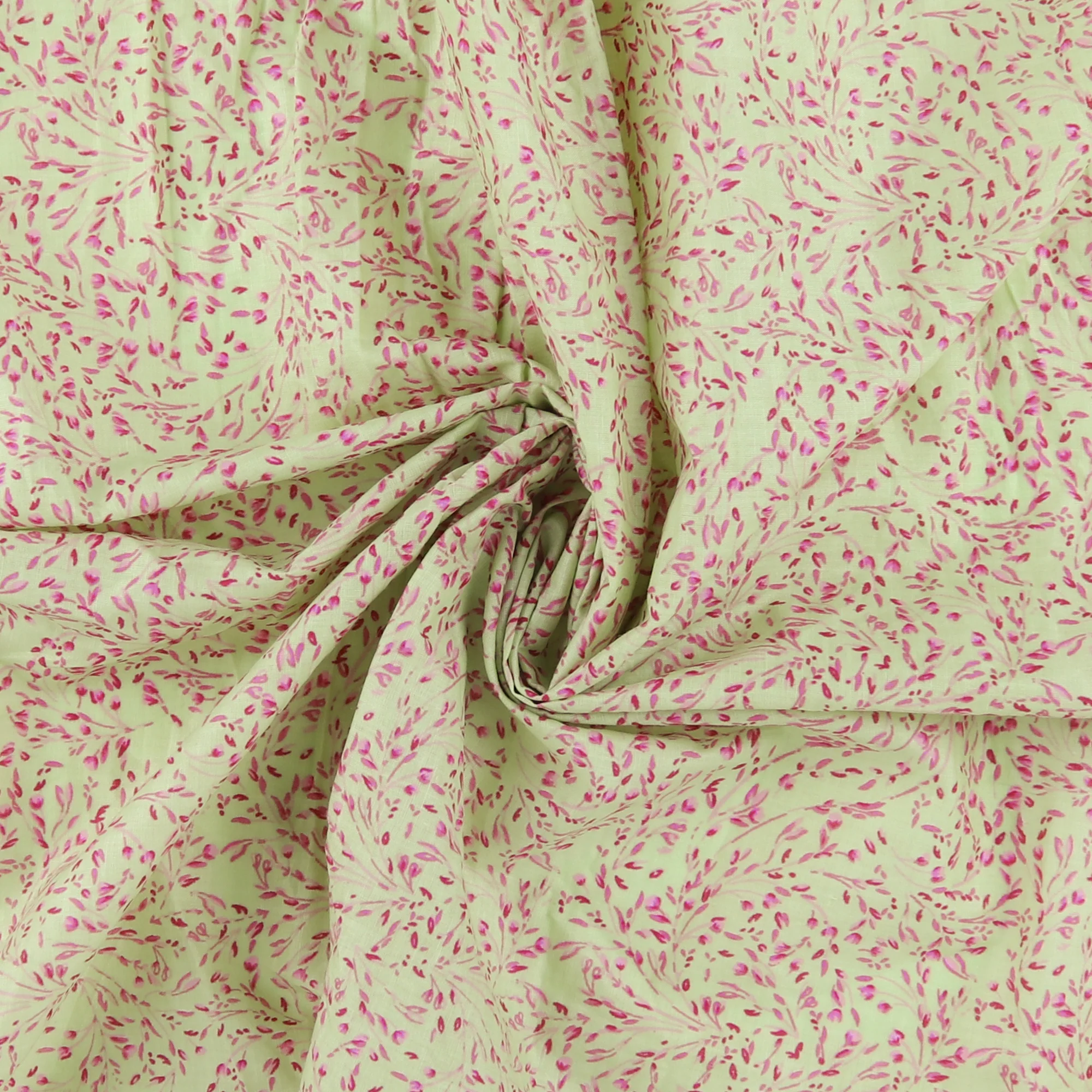 Smocking Printed Cotton Voile - FLORA - 006 - Pink - Image 3