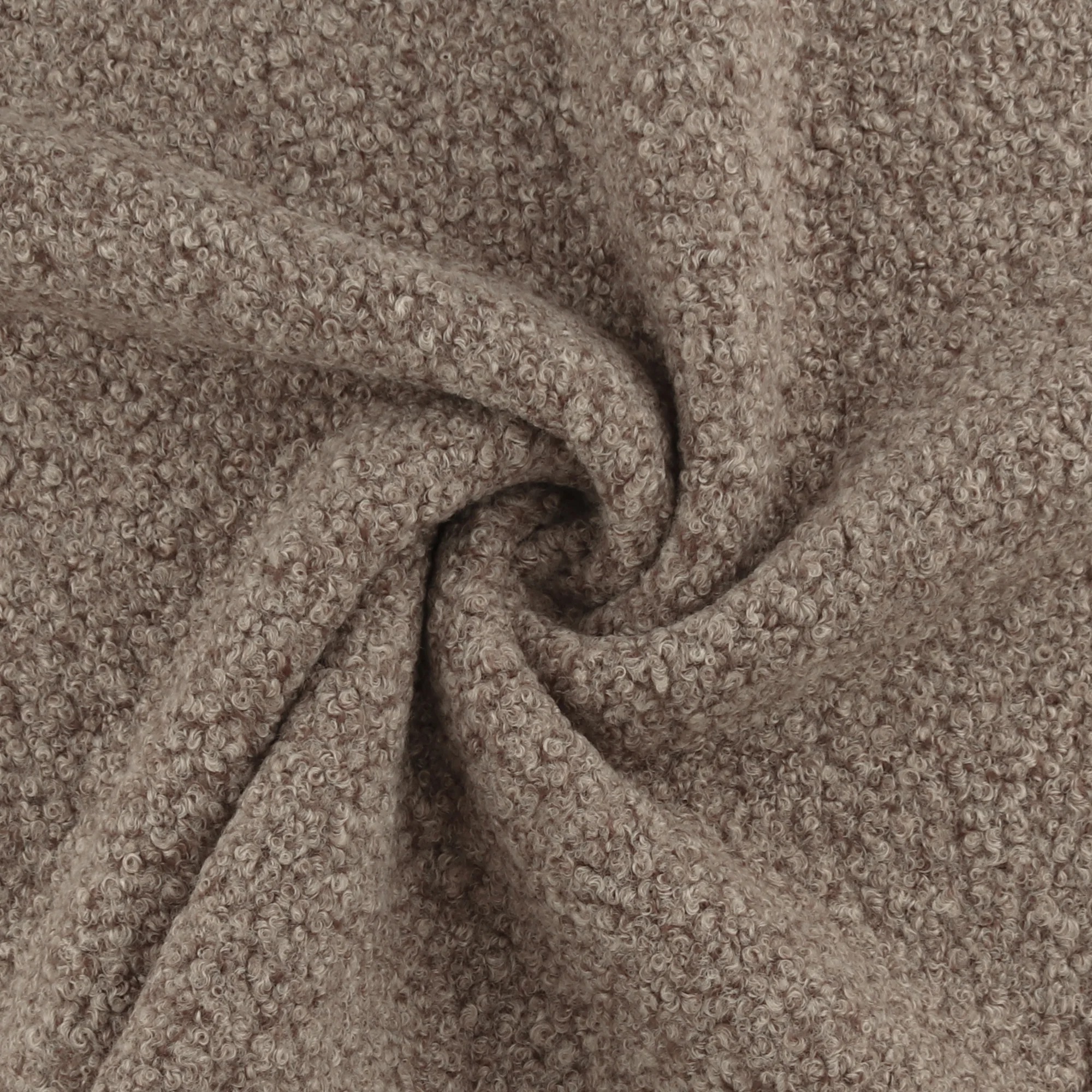 Solid Bouclé Coating - CURLY - 003 - Taupe - Image 2