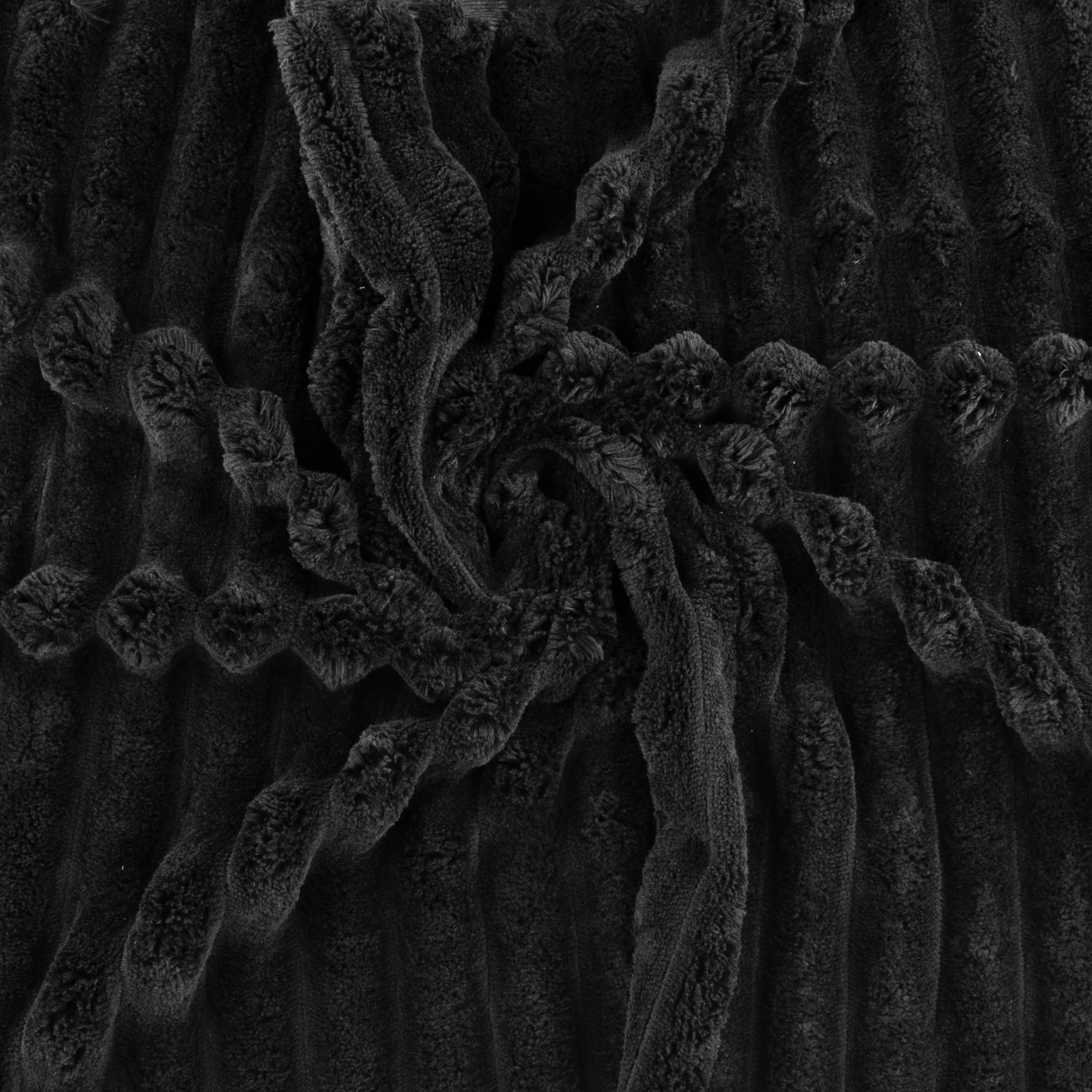 Solid Corded Chenille - Black - Image 2
