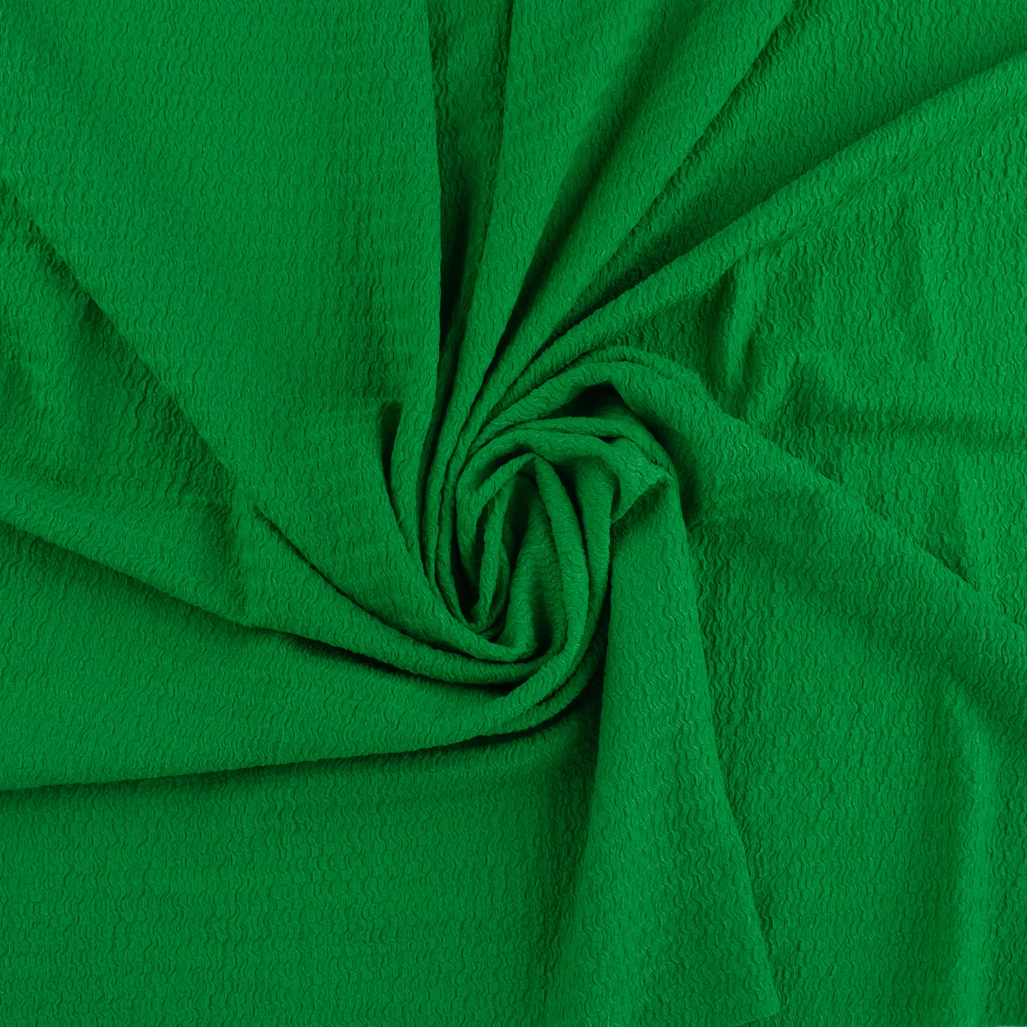 Solid crinkled Polyester - CHANTAL - 006 - Green - Image 2