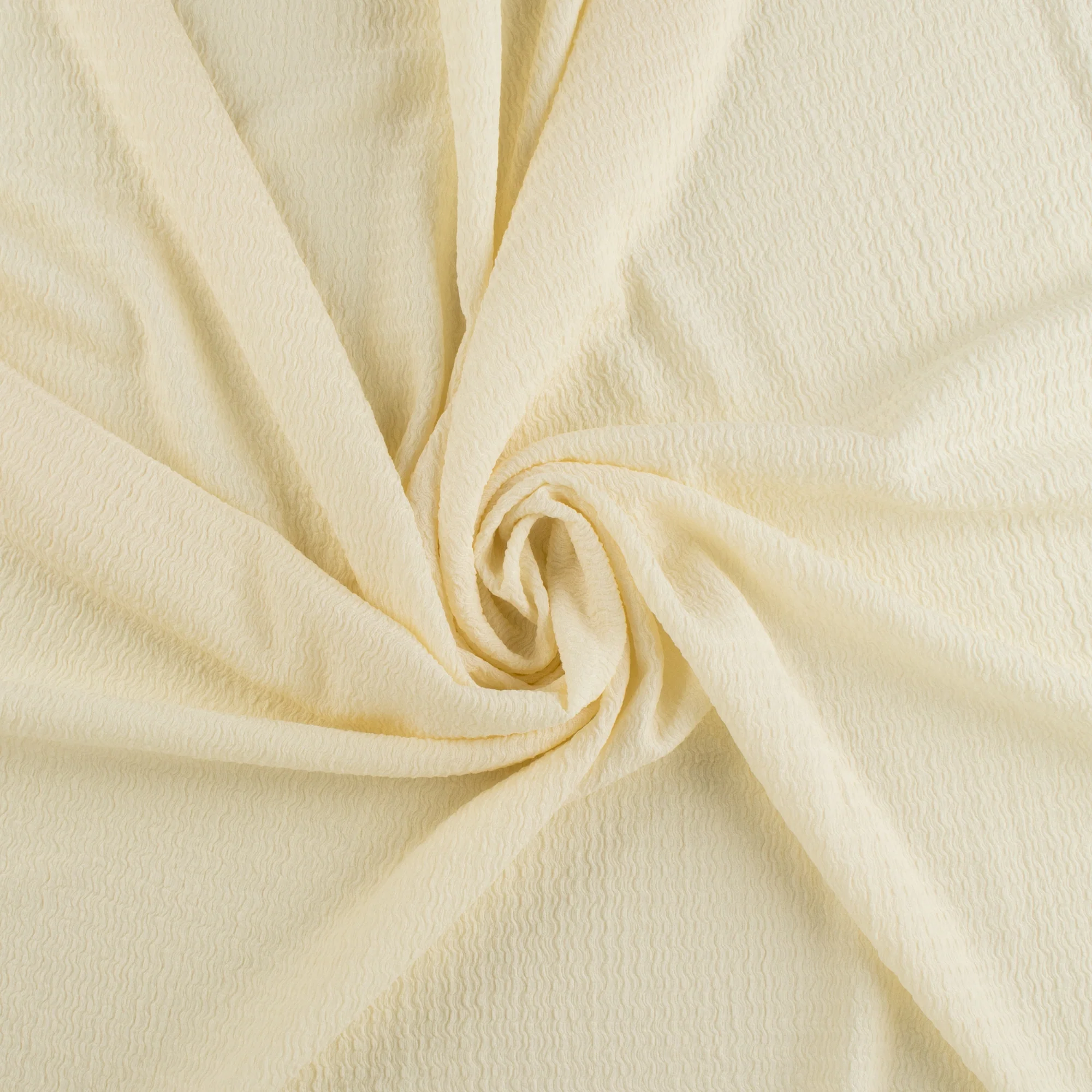 Solid crinkled Polyester - CHANTAL - 008 - Ecru - Image 2