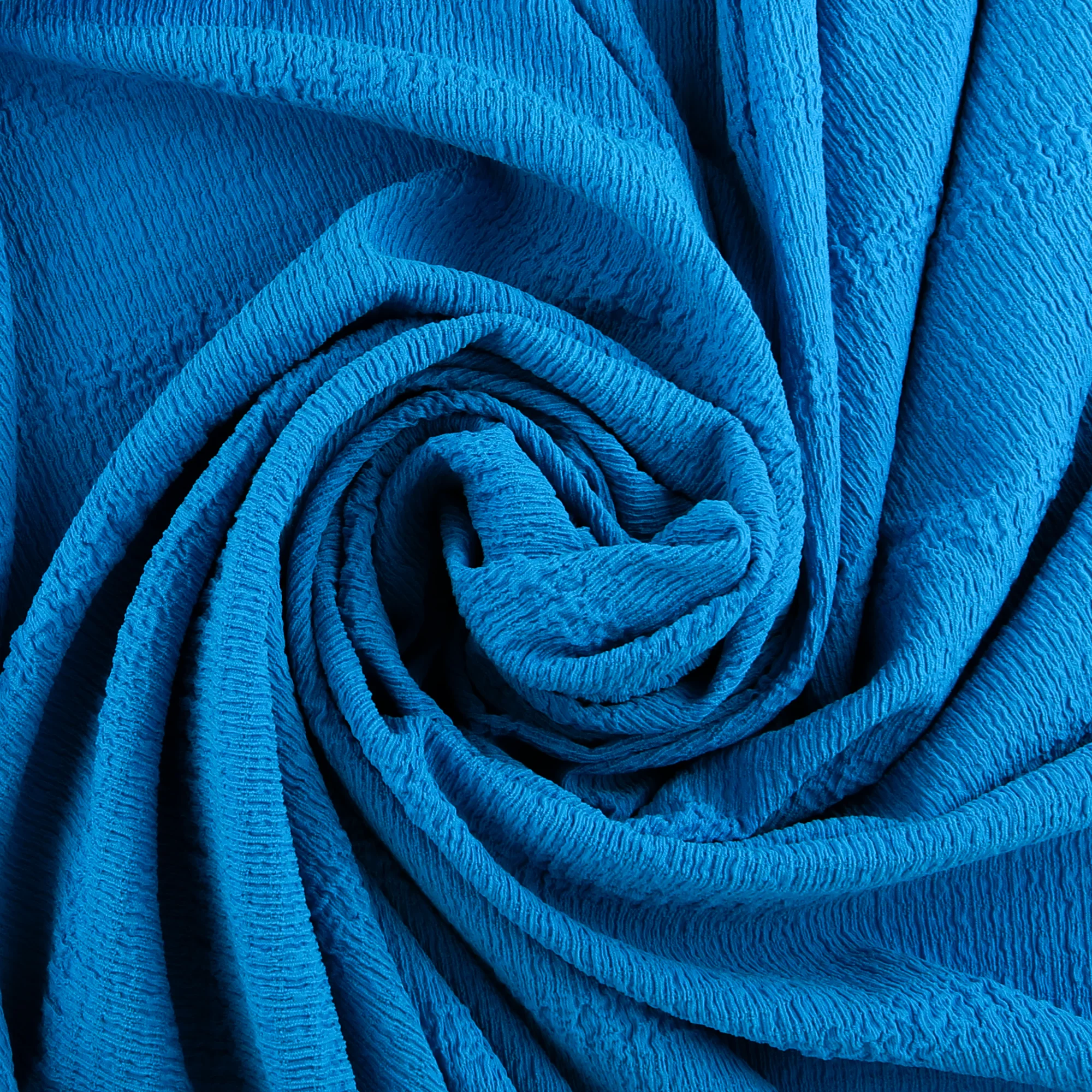 Solid crinkled Polyester - CHANTAL - 013 - Turquoise - Image 2