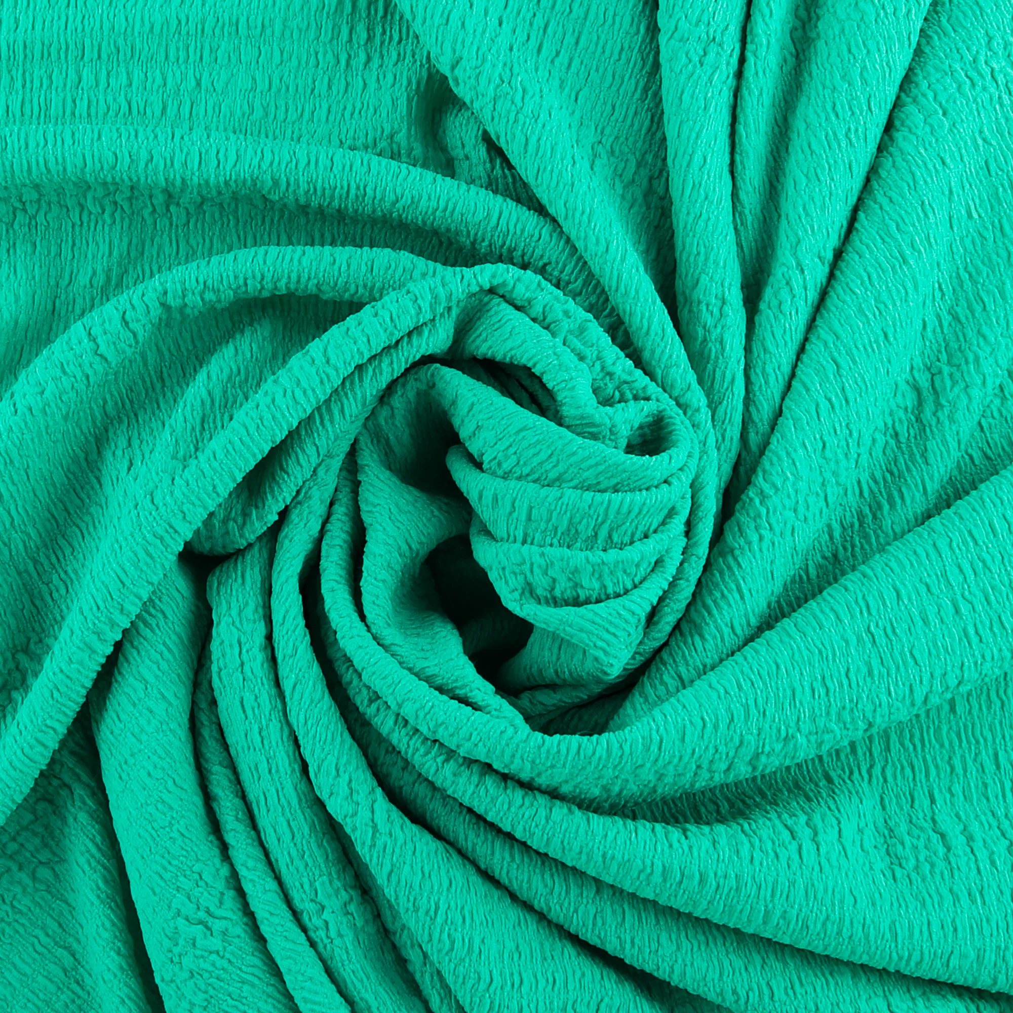 Solid crinkled Polyester - CHANTAL - 015 - Aqua - Image 2
