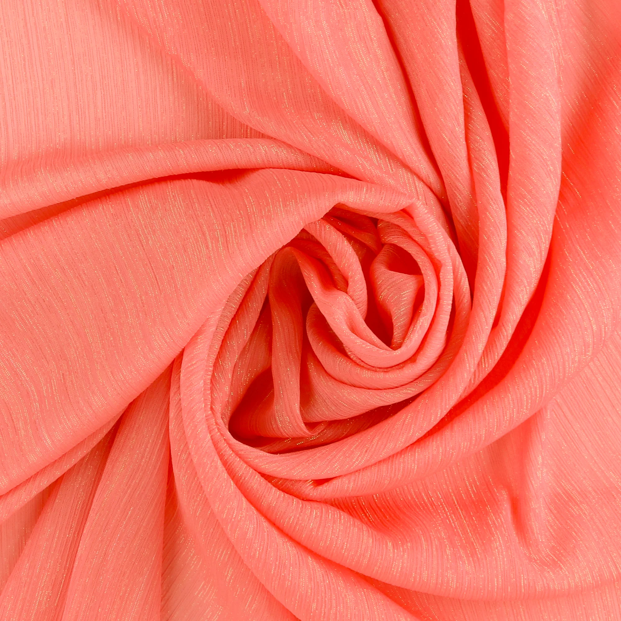 Solid Metallic Chiffon - LAST DANCE - 002 - Coral - Image 2