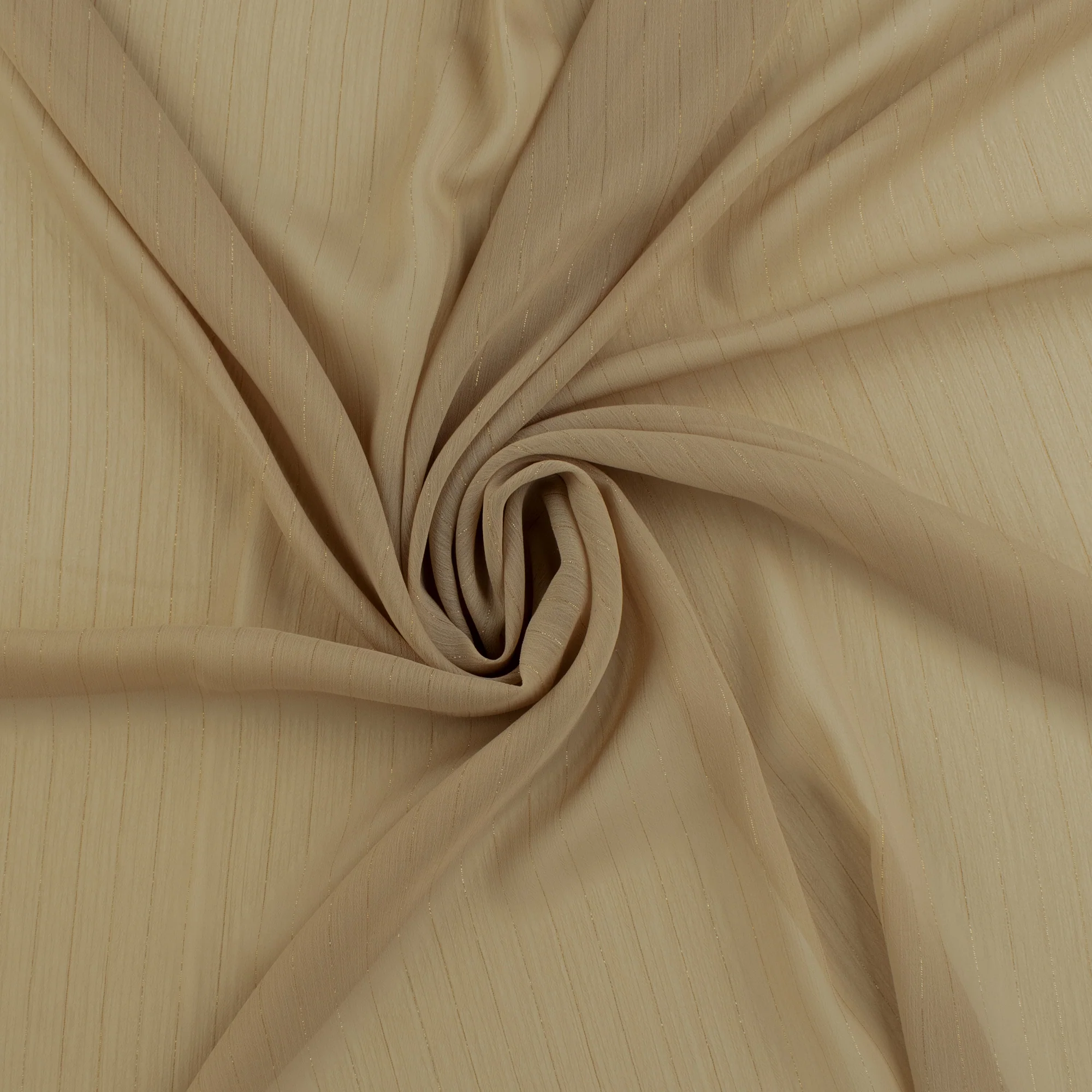 Solid Metallic Chiffon Yoryu - CHANTAL - 001 - Sand - Image 2