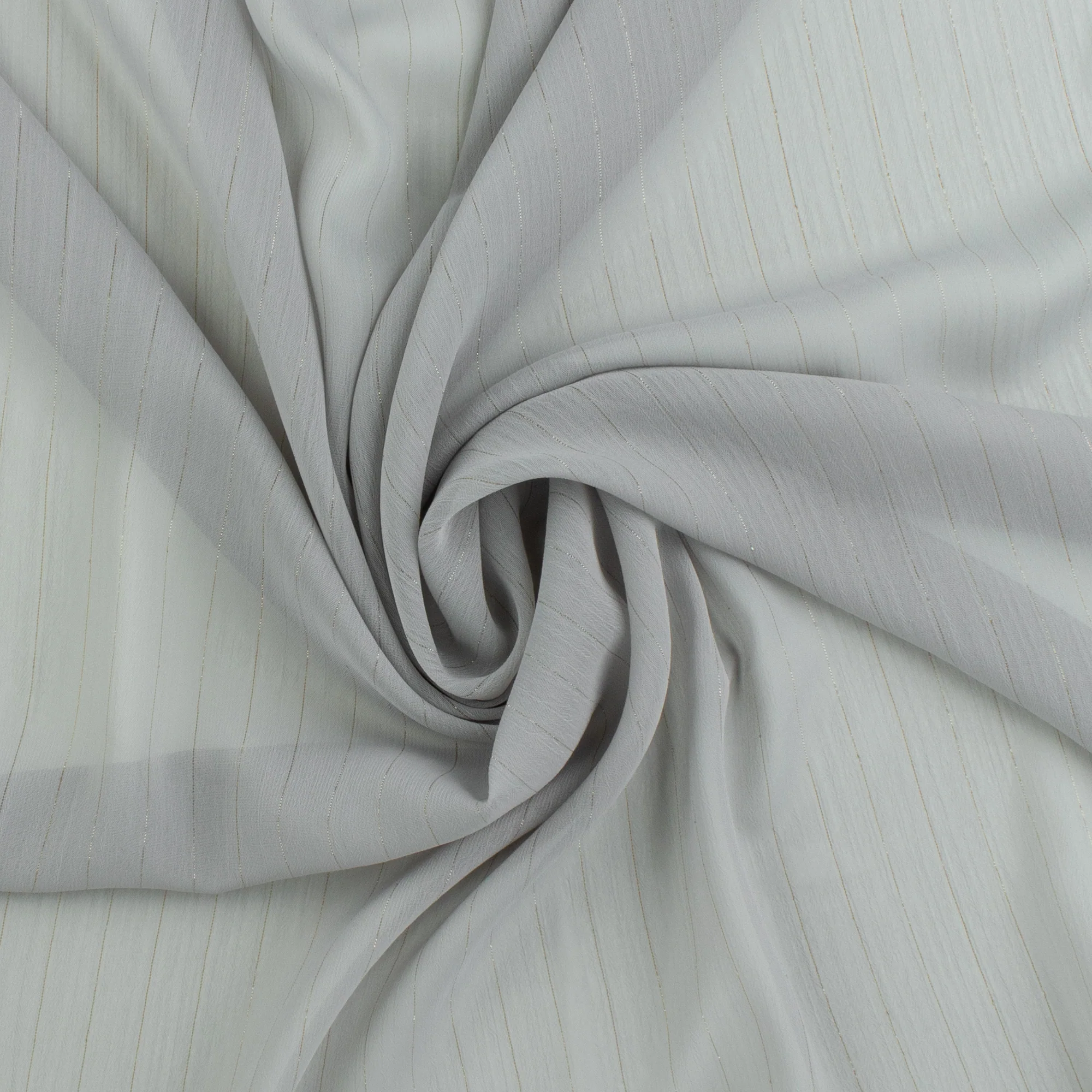 Solid Metallic Chiffon Yoryu - CHANTAL - 009 - Silver - Image 2