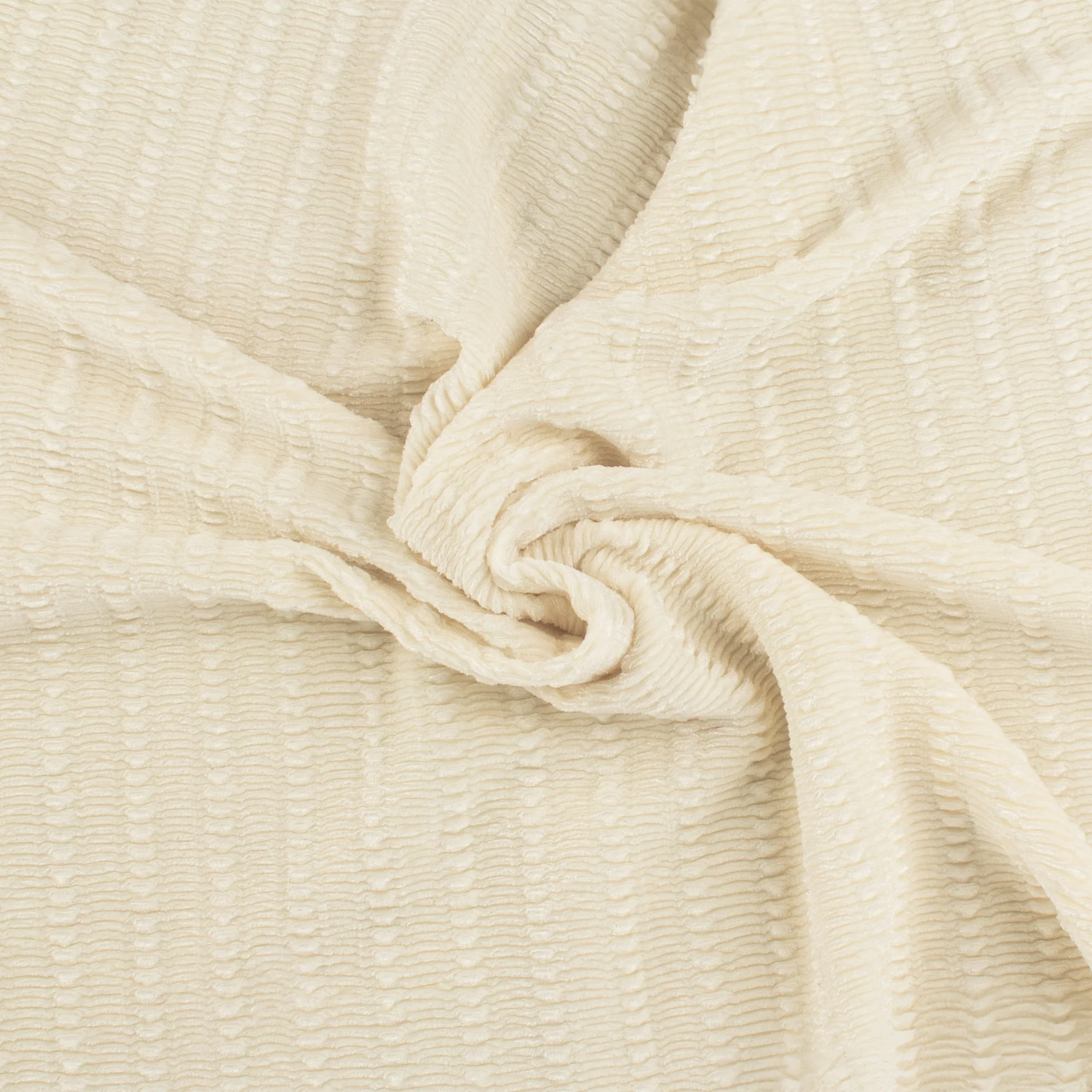 Solid Puckered Velvet - VIENNA - 005 - Ivory - Image 2