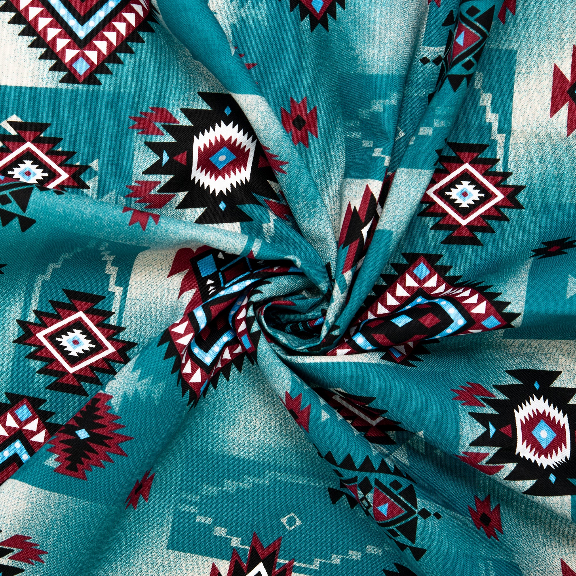 SPIRIT TRAIL Printed Cotton - Diamonds - Prussian - Image 2