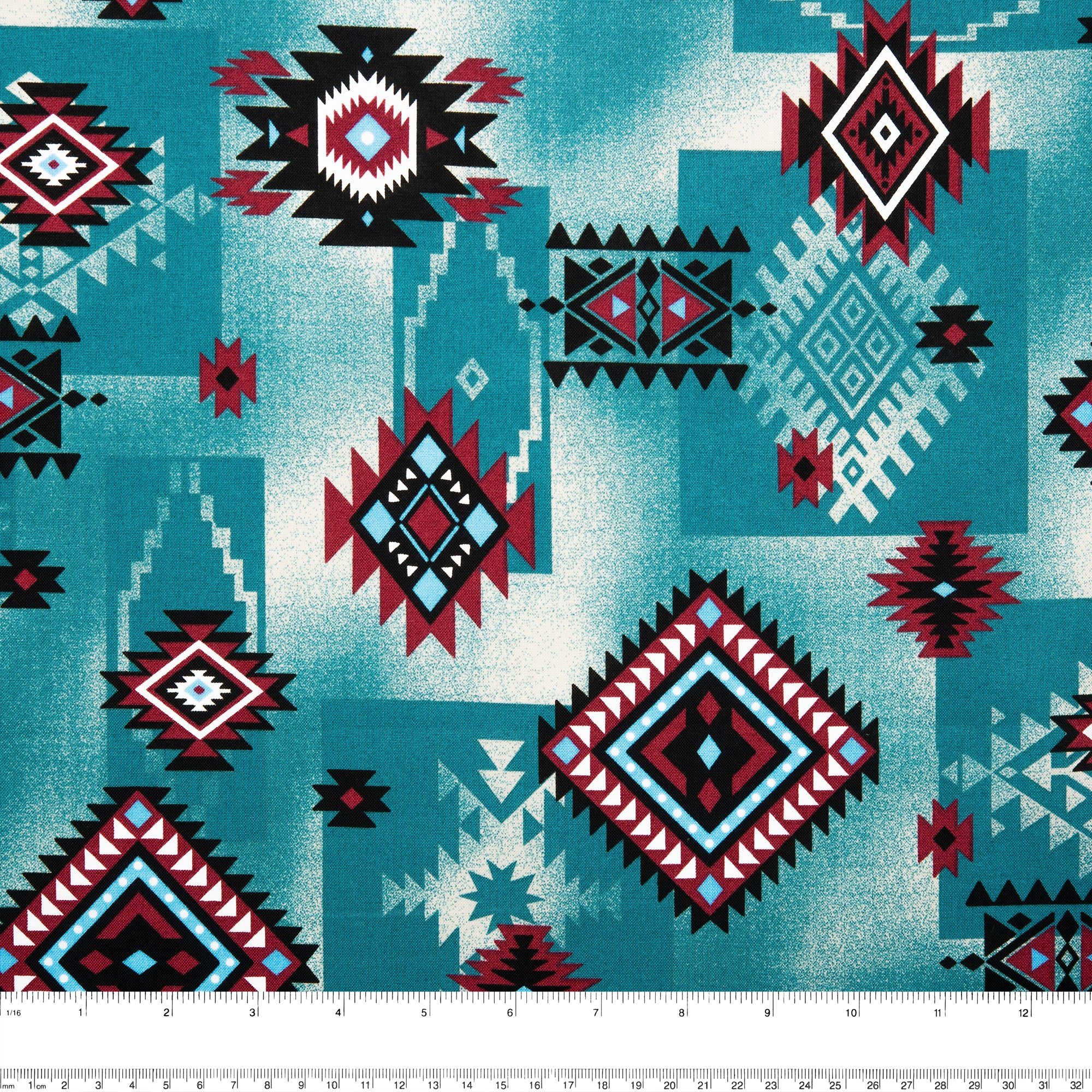 SPIRIT TRAIL Printed Cotton - Diamonds - Prussian - Image 3