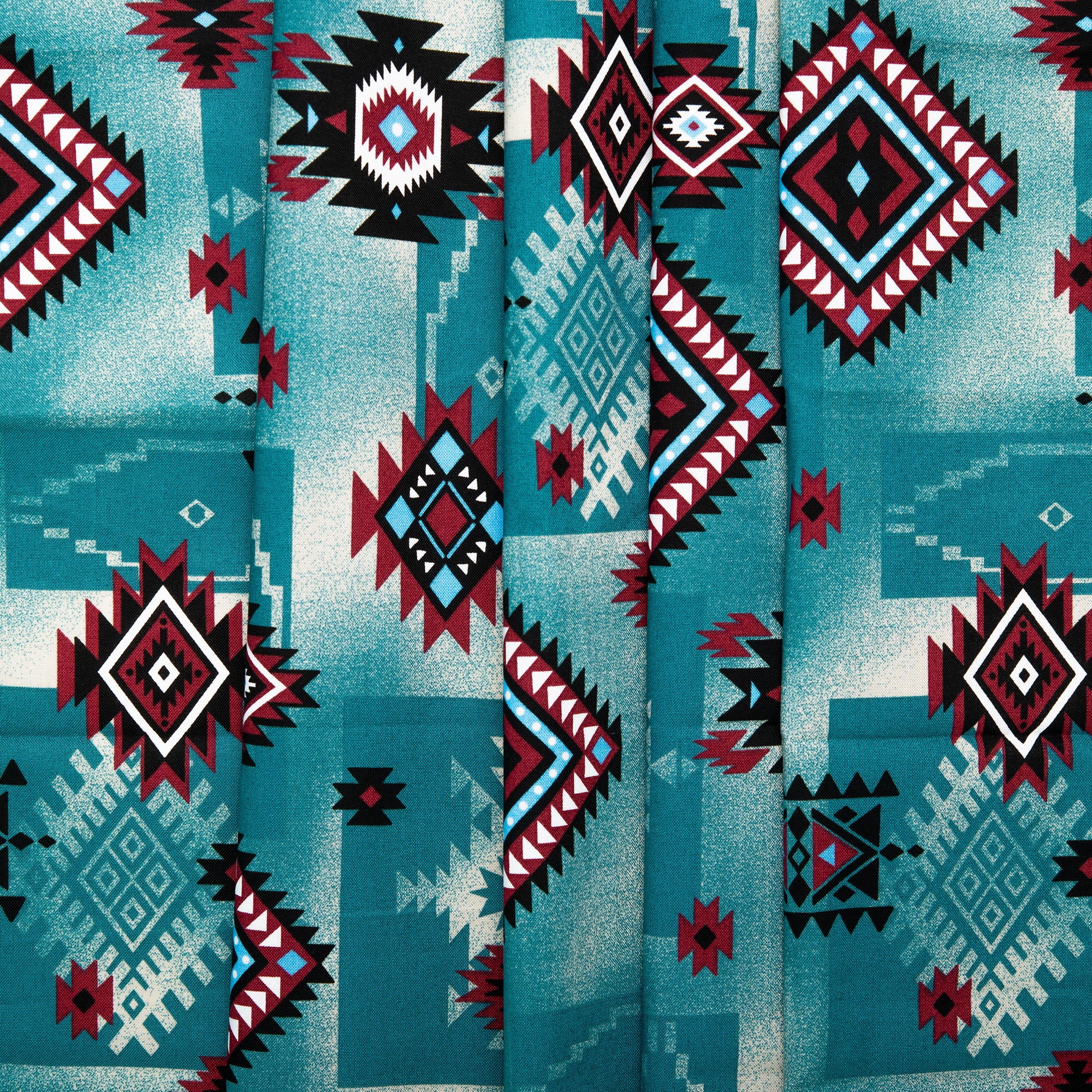 SPIRIT TRAIL Printed Cotton - Diamonds - Prussian - Image 4