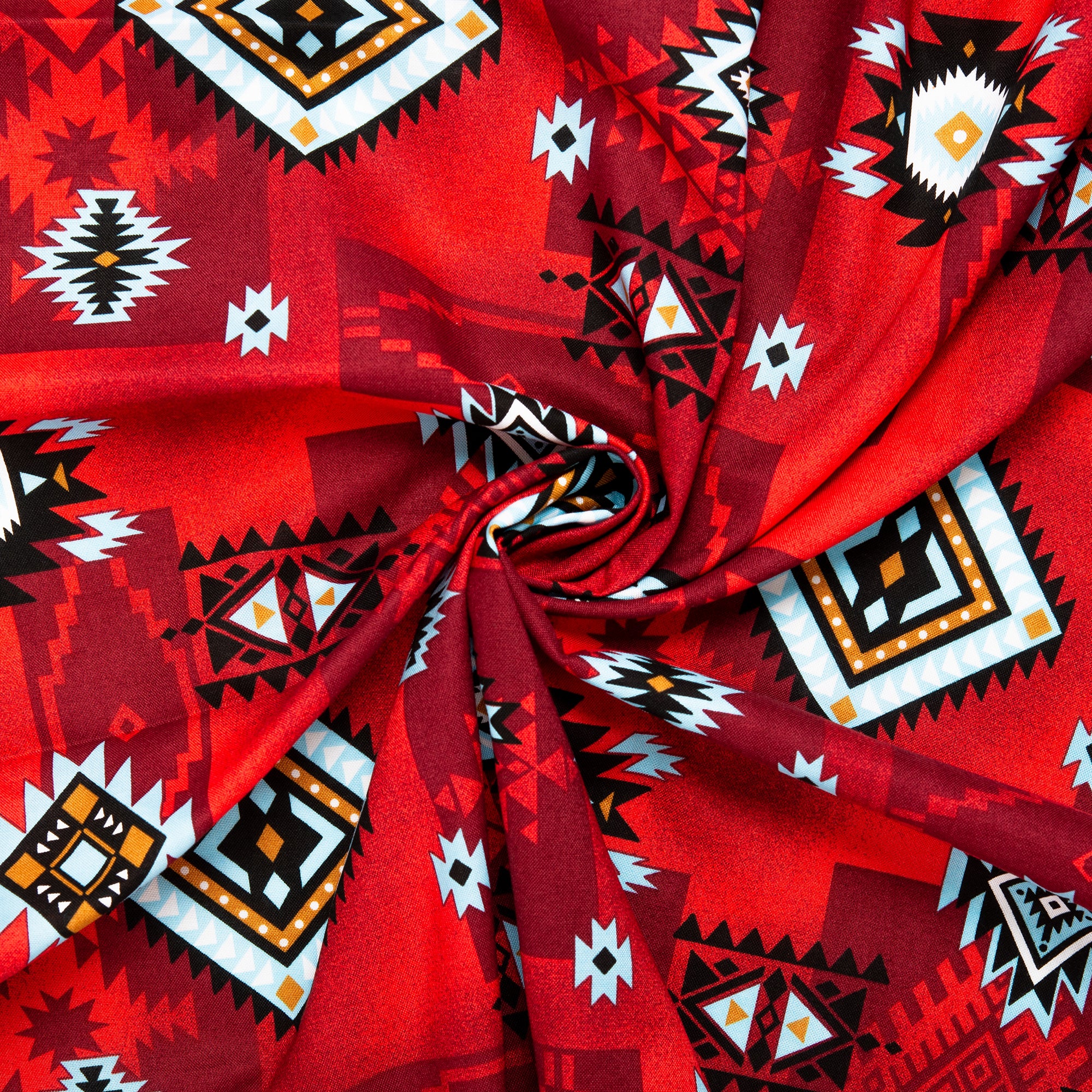 SPIRIT TRAIL Printed Cotton - Diamonds - Red - Image 2