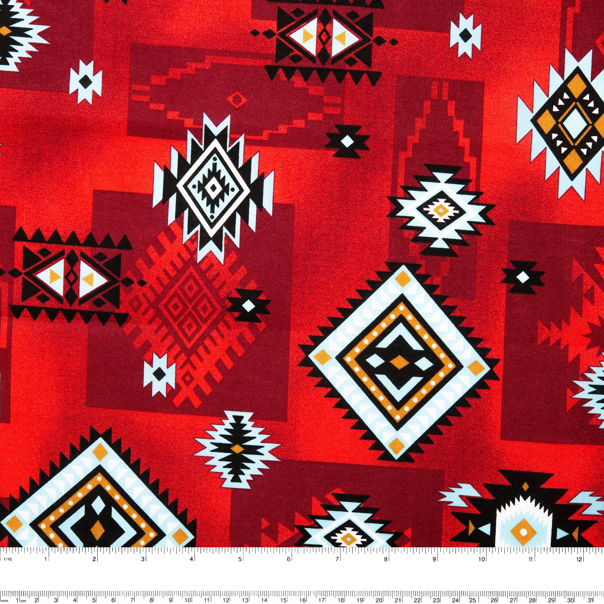 SPIRIT TRAIL Printed Cotton - Diamonds - Red - Image 3