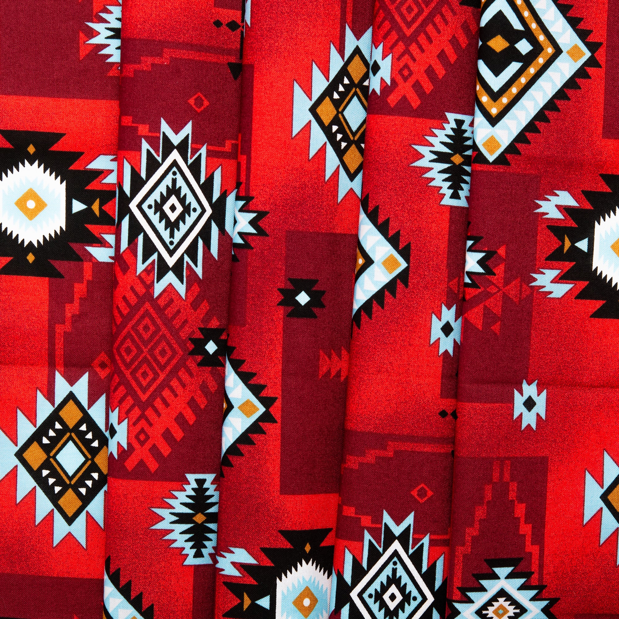SPIRIT TRAIL Printed Cotton - Diamonds - Red - Image 4