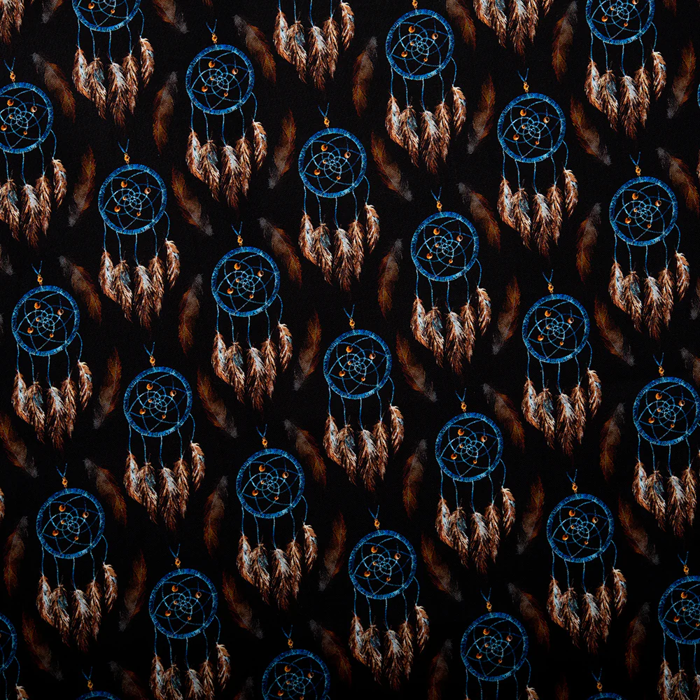 SPIRIT TRAIL Printed Cotton - Dream catcher - Black