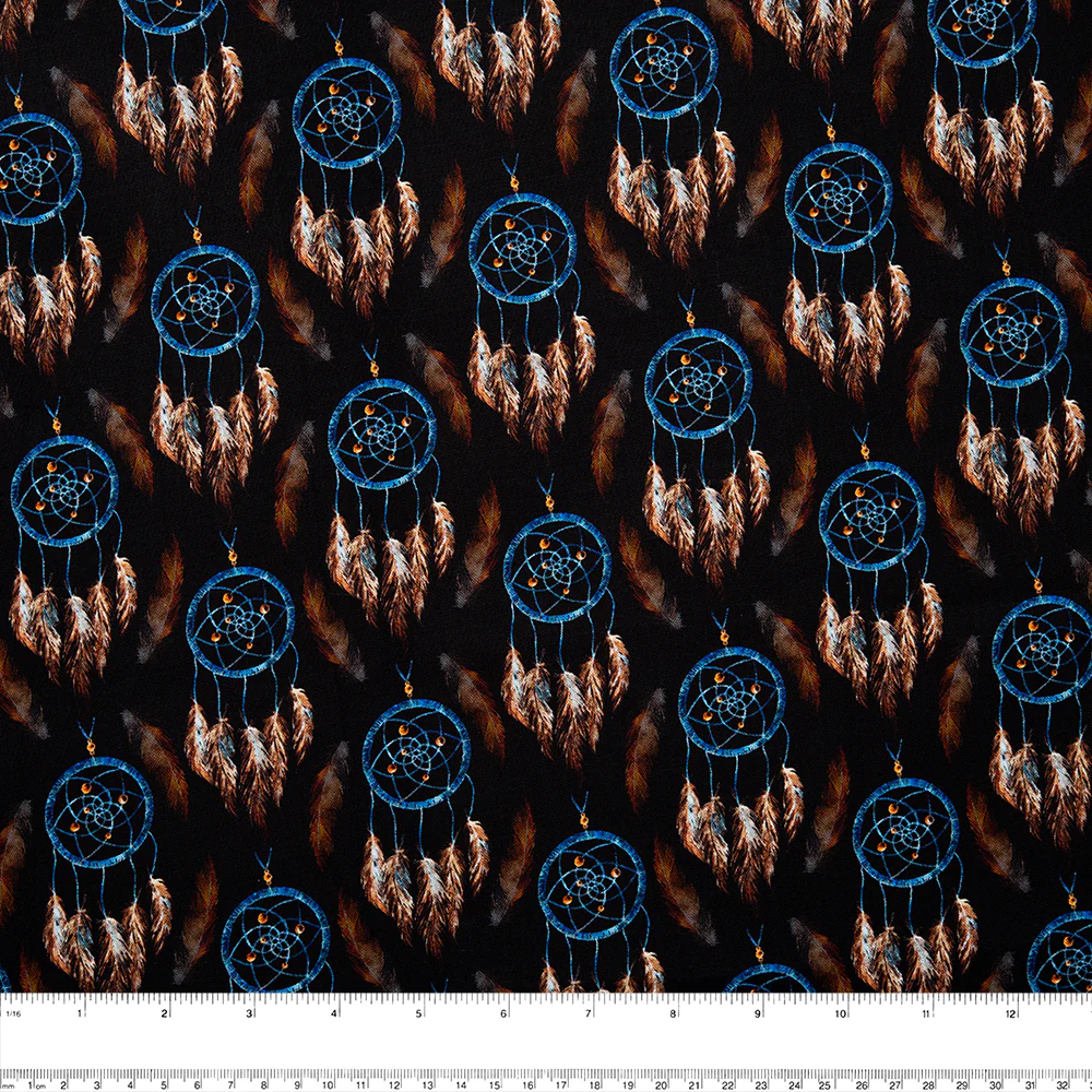 SPIRIT TRAIL Printed Cotton - Dream catcher - Black - Image 2