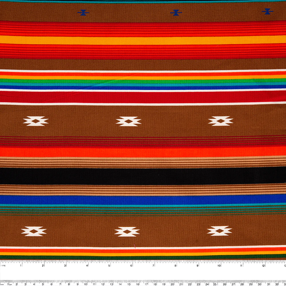SPIRIT TRAIL Printed Cotton - Navajo stripe - Orange - Image 2
