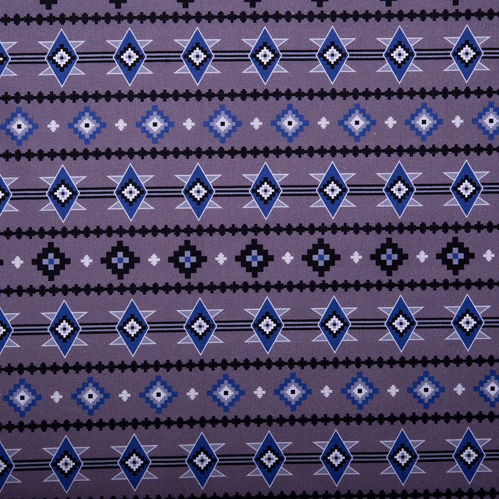 SPIRIT TRAIL Printed Cotton - Navajo stripe - Purple