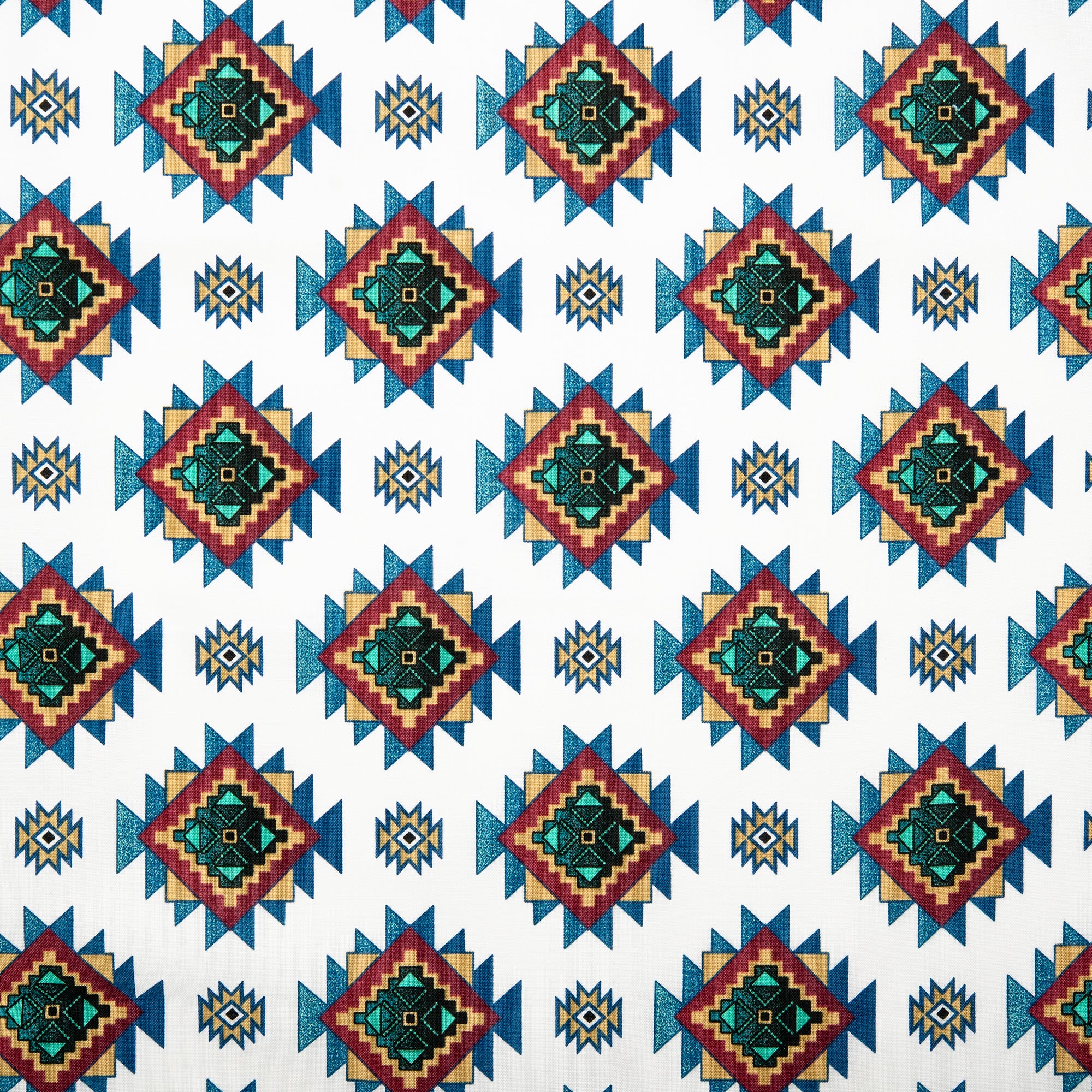 SPIRIT TRAIL Printed Cotton - Squares - White