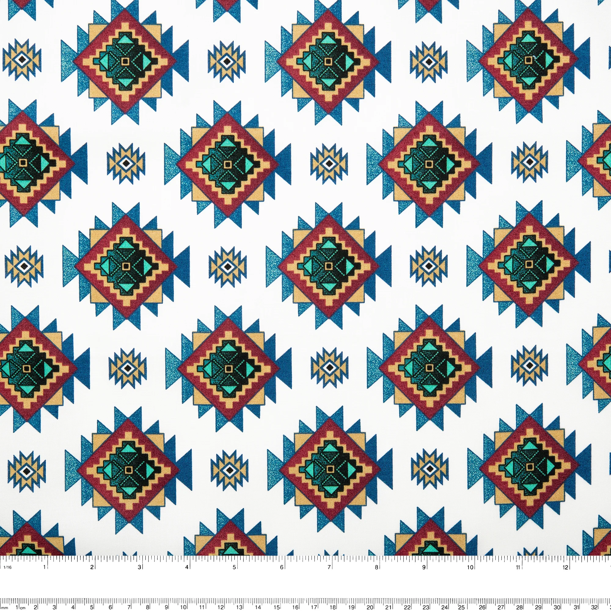SPIRIT TRAIL Printed Cotton - Squares - White - Image 3
