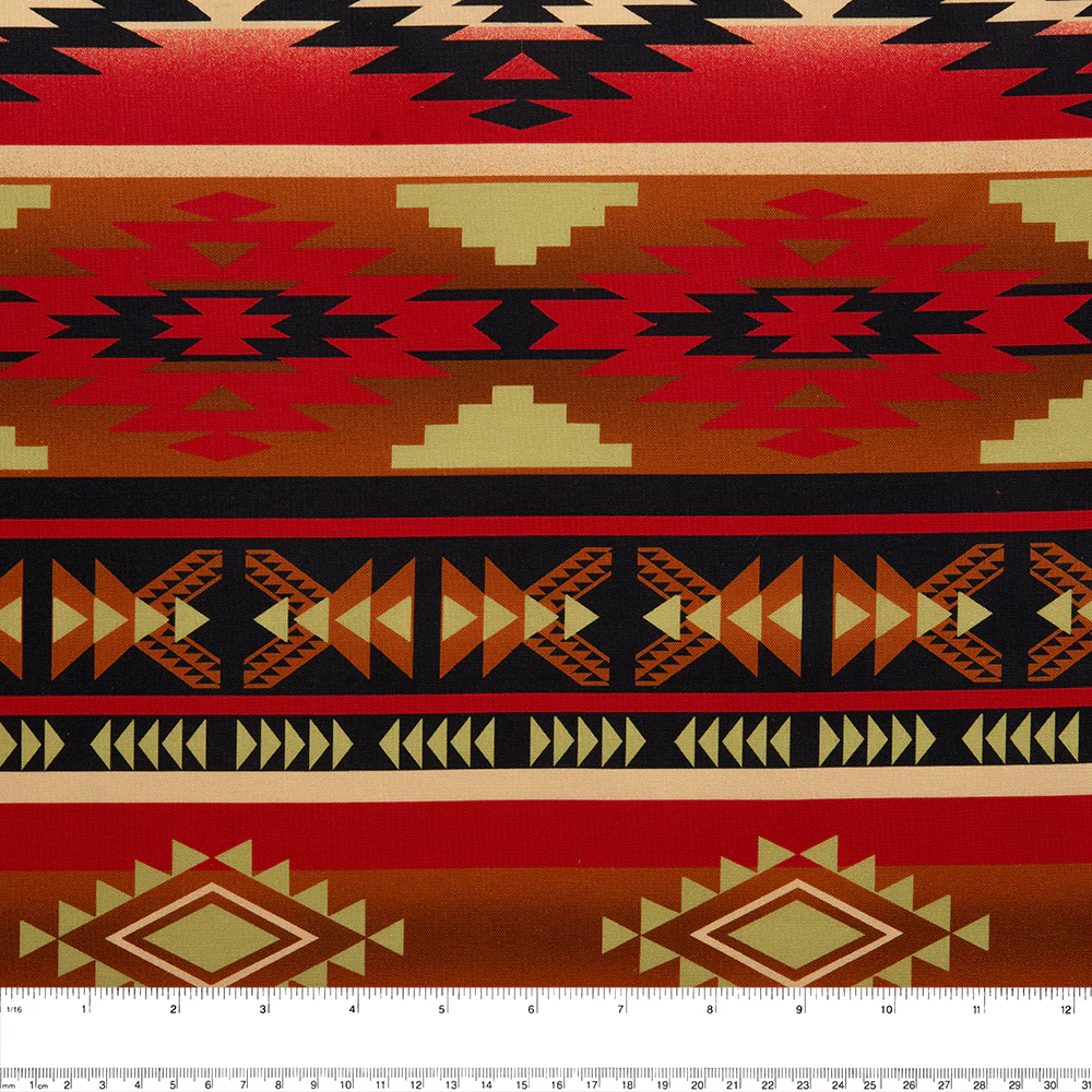 SPIRIT TRAIL Printed Cotton - Stripes - Red - Image 2
