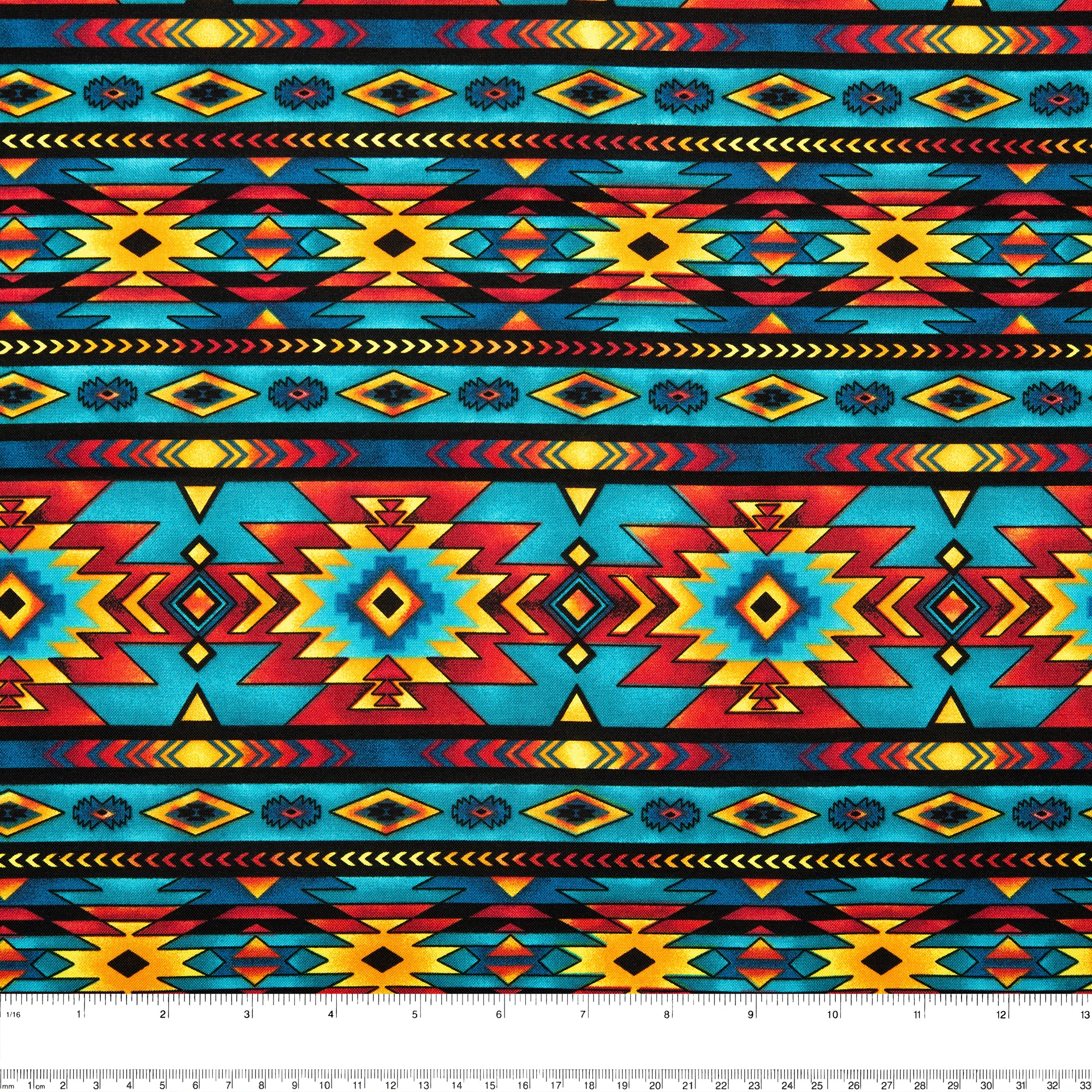 SPIRIT TRAIL Printed Cotton - Stripes / Stars - Blue - Image 3
