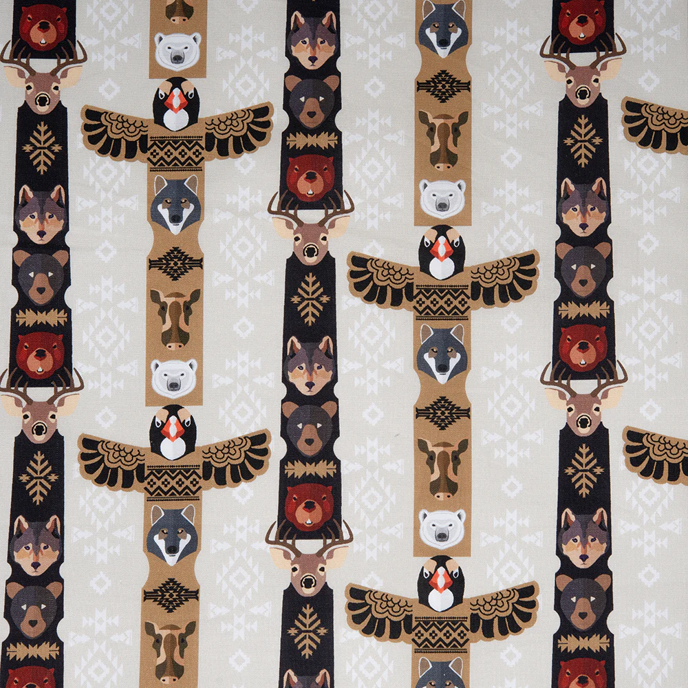 SPIRIT TRAIL Printed Cotton - Totem - Beige