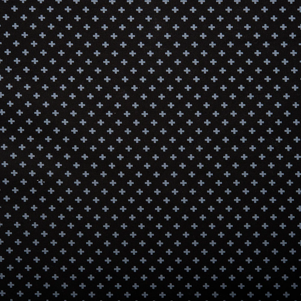 STACEY Printed Cotton - Cross - Black