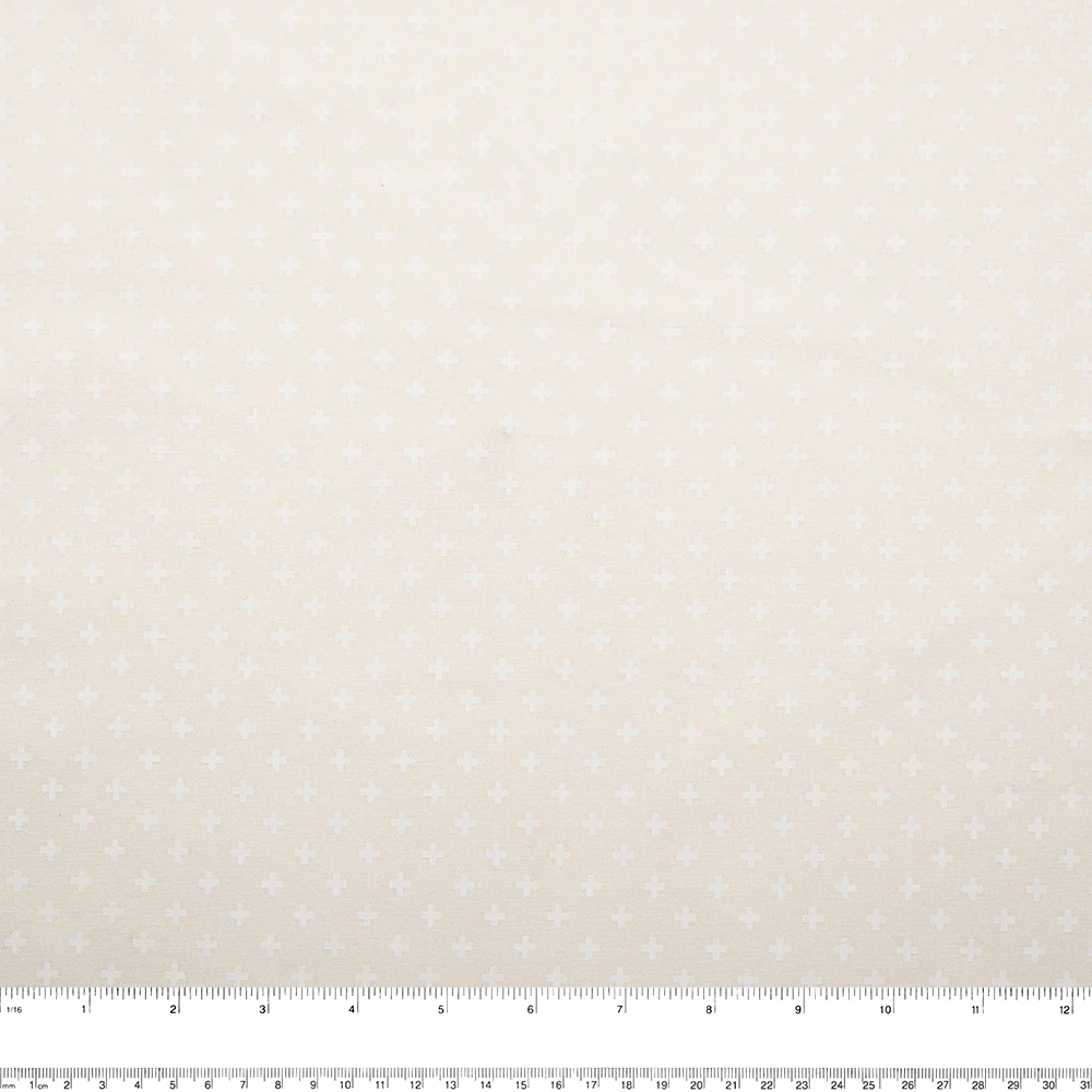 STACEY Printed Cotton - Cross - Ivory - Image 2