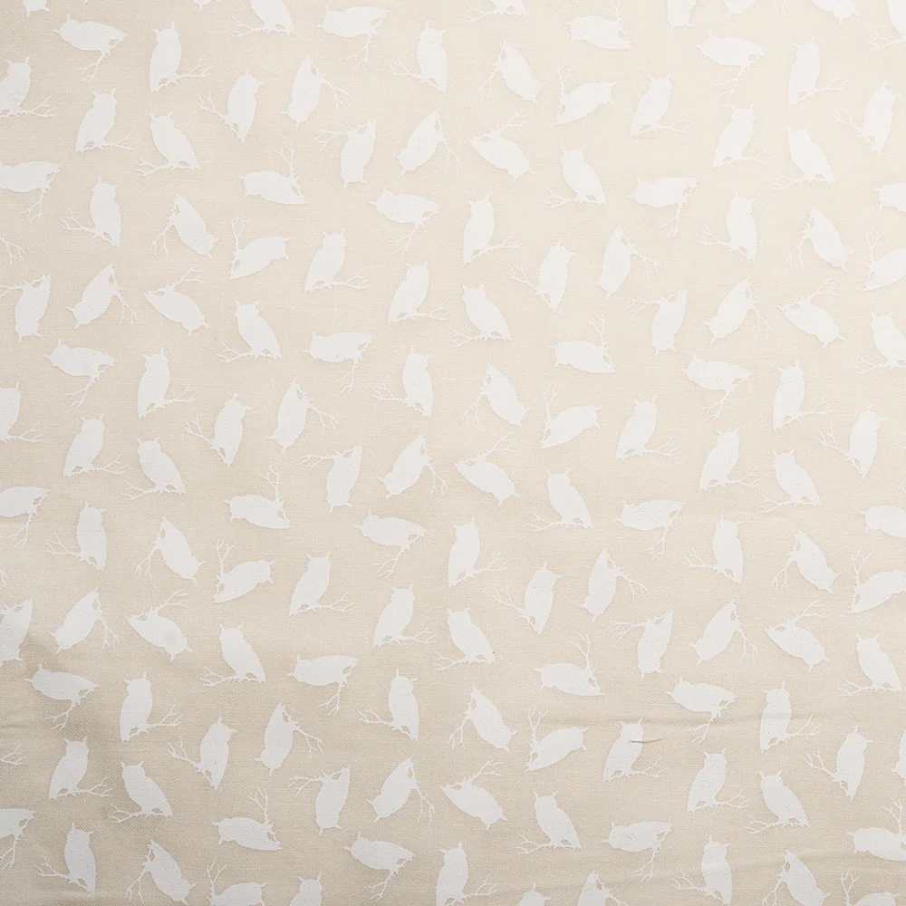 STACEY Printed Cotton - Owl - Beige