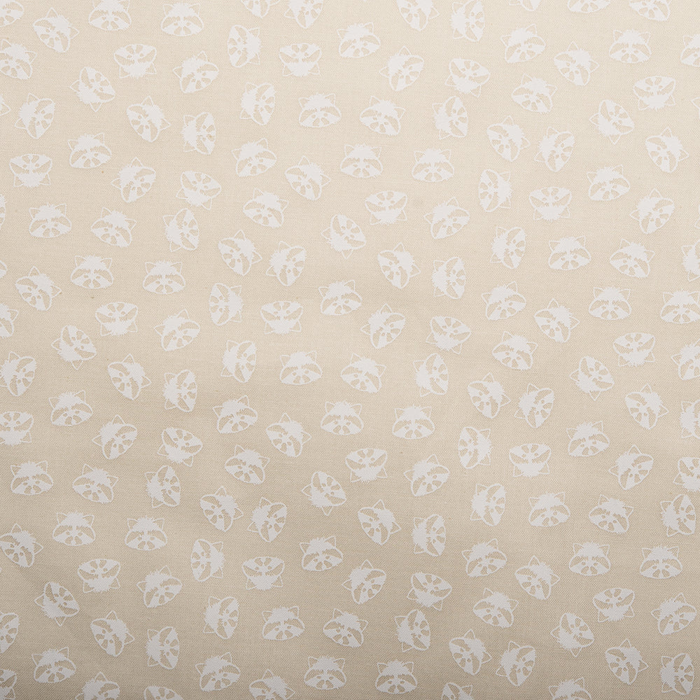 STACEY Printed Cotton - Raccoon - Beige